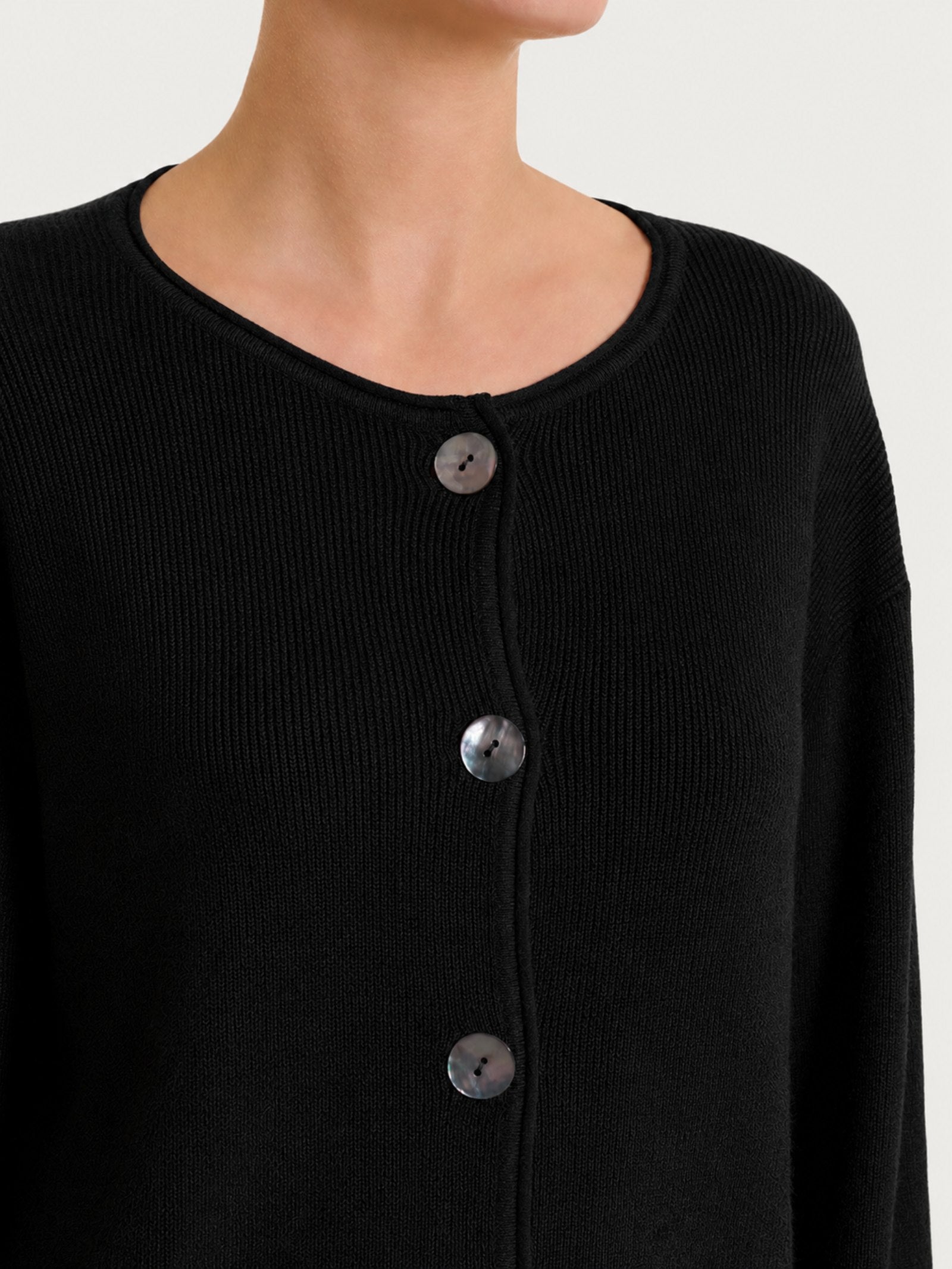 Ragno Four Seasons Cardigan punto perla Nero
