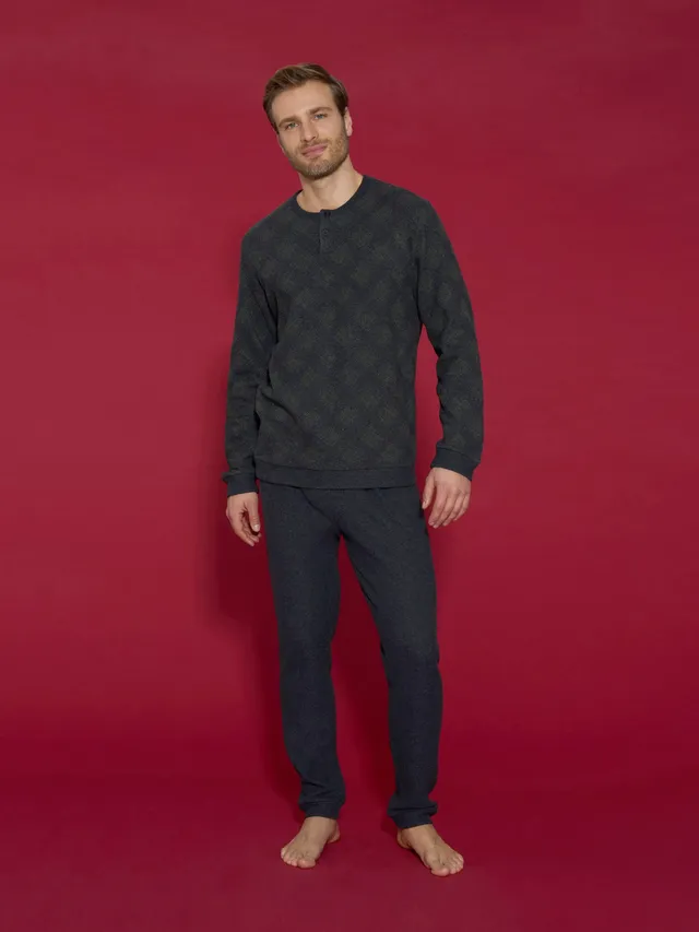 Ragno Cotton Eco Pile Pigiama Rain Forest Uomo Caldo Invernale