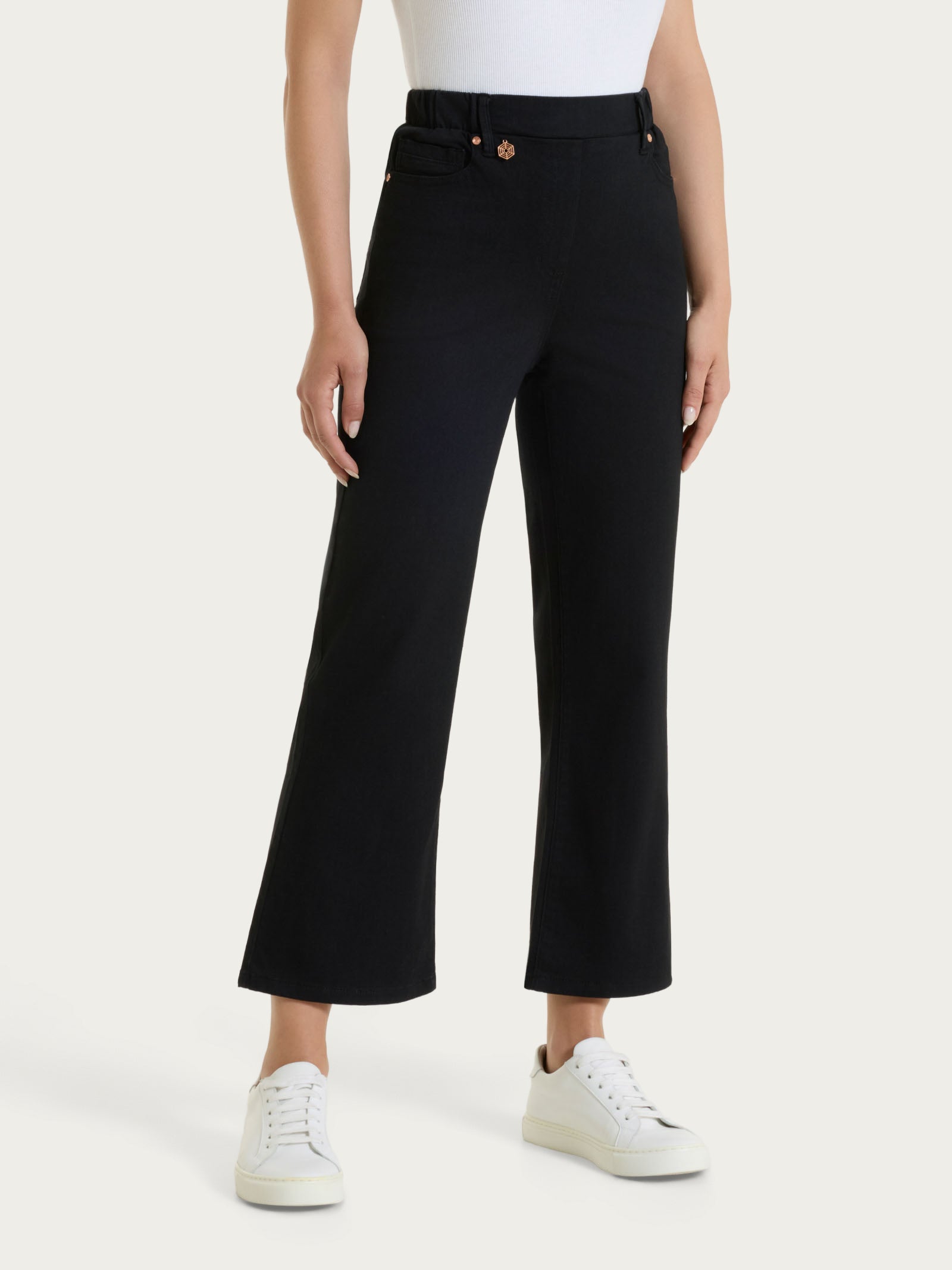Ragno Light Denim Jeans Flare Nero cotone elasticizzato