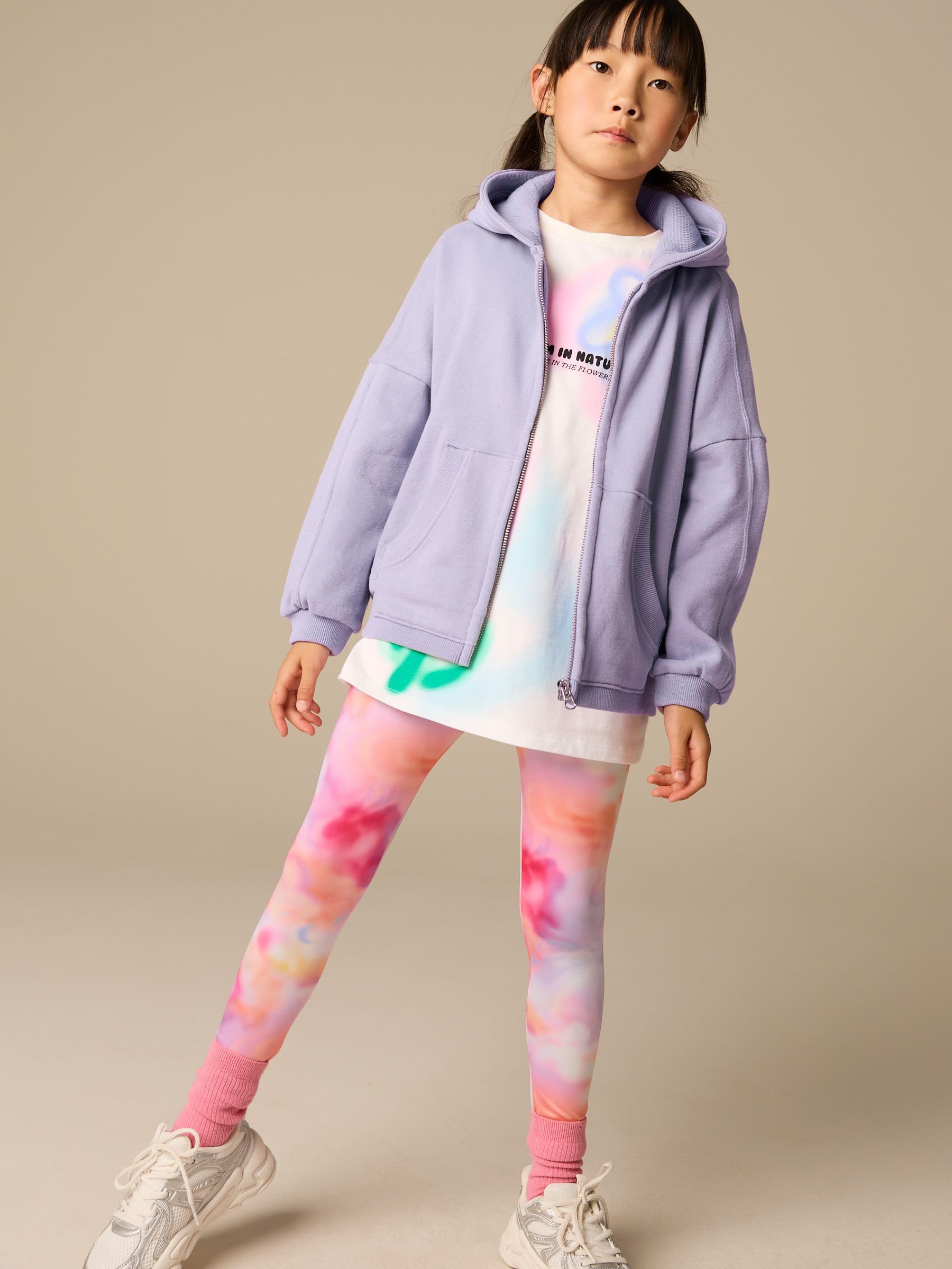 Next felpa ragazza zip viola con cappuccio Dusky Purple