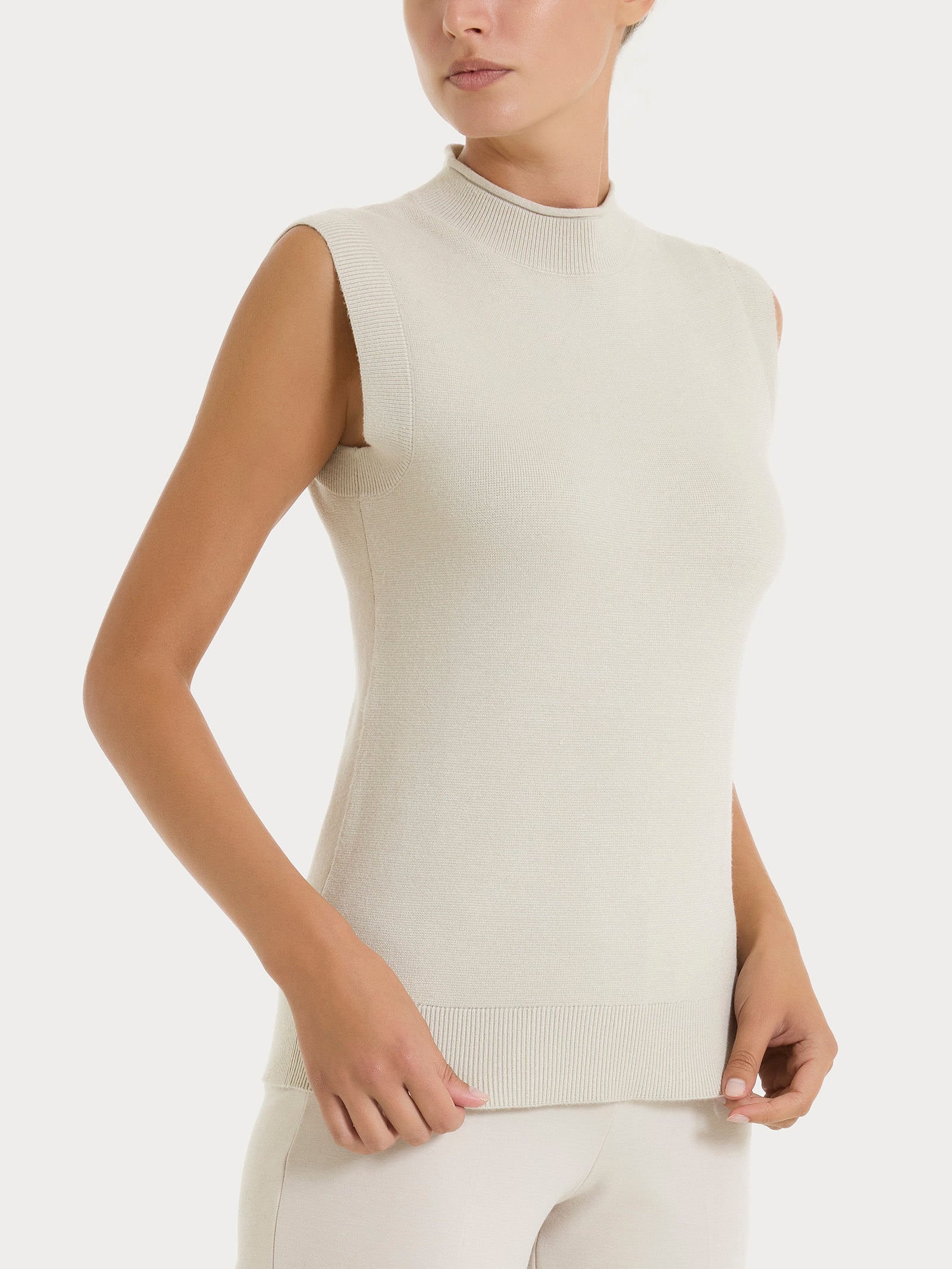Ragno Super Soft Gilet Smanicato Champignon misto viscosa