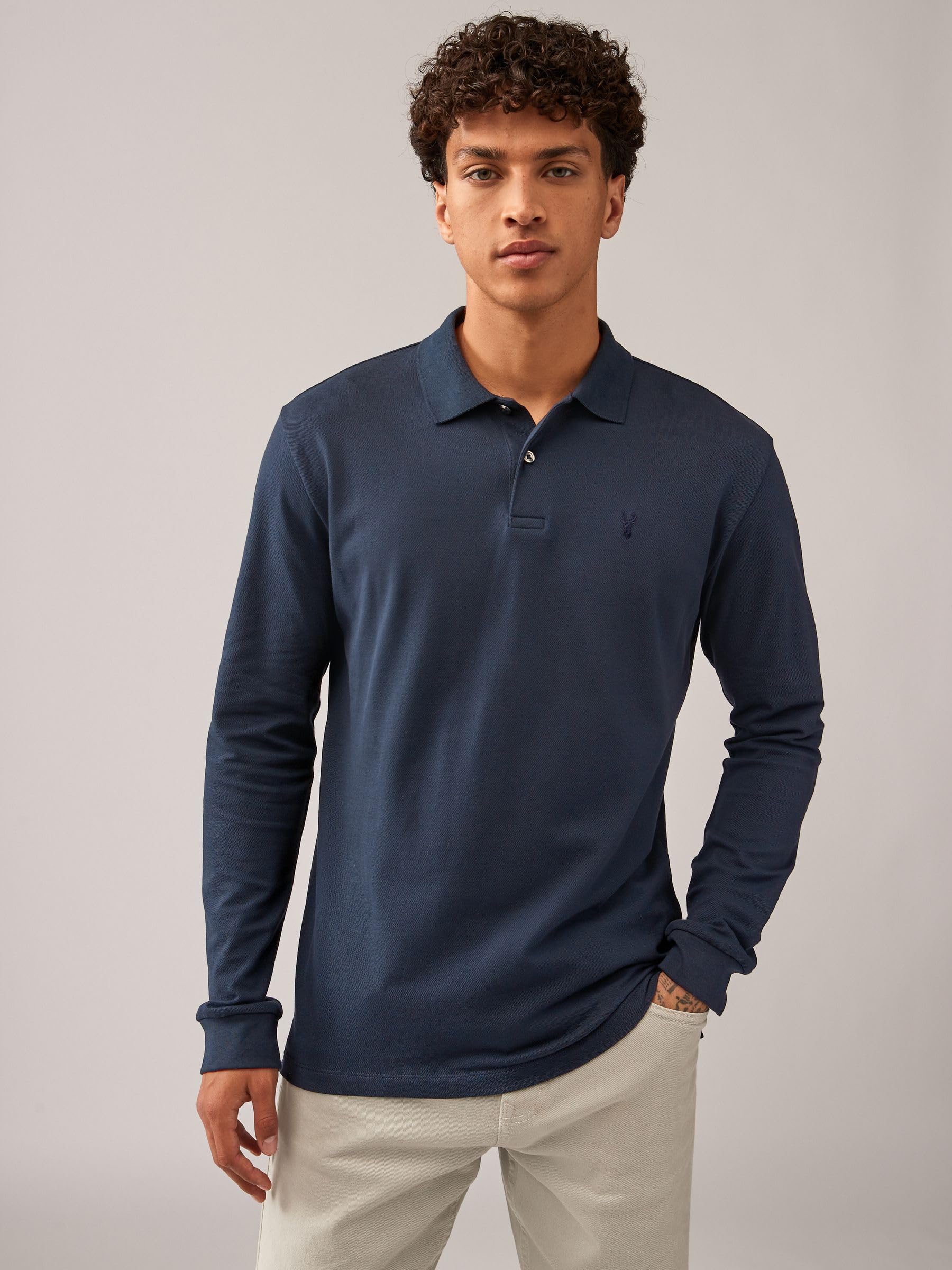 Next polo uomo maniche lunghe piqué regular cotone