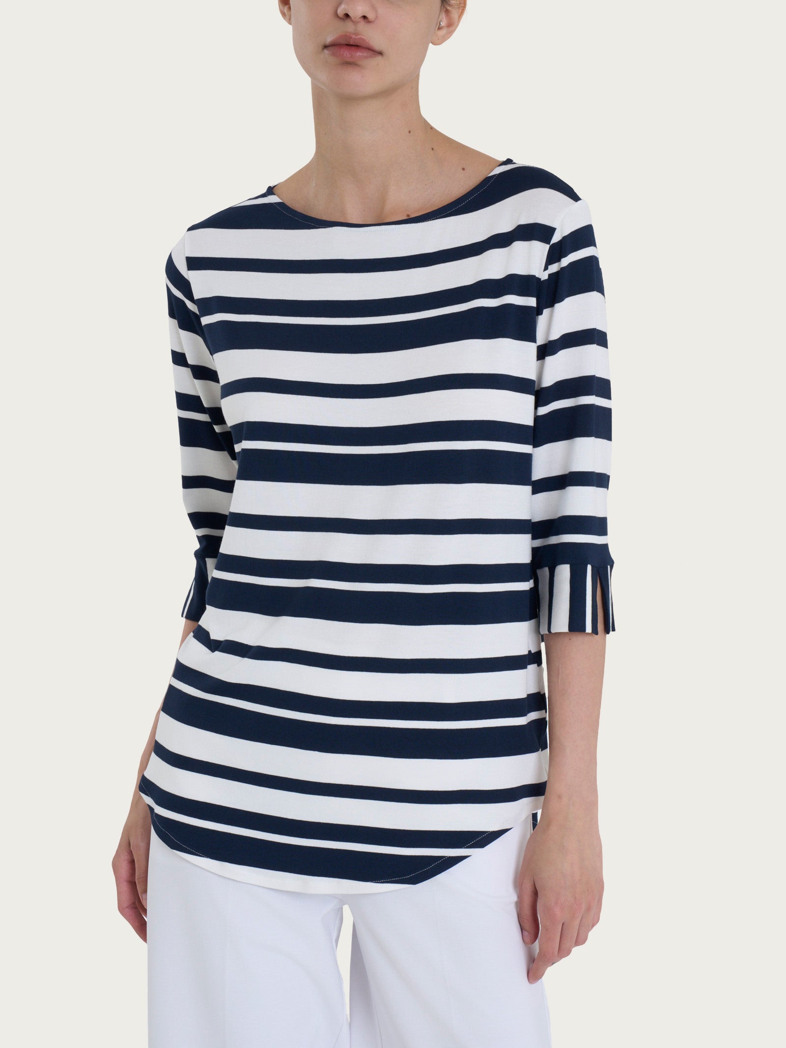 Ragno Viscosa Summer Maglietta 3/4 maglietta righe bleu elastica