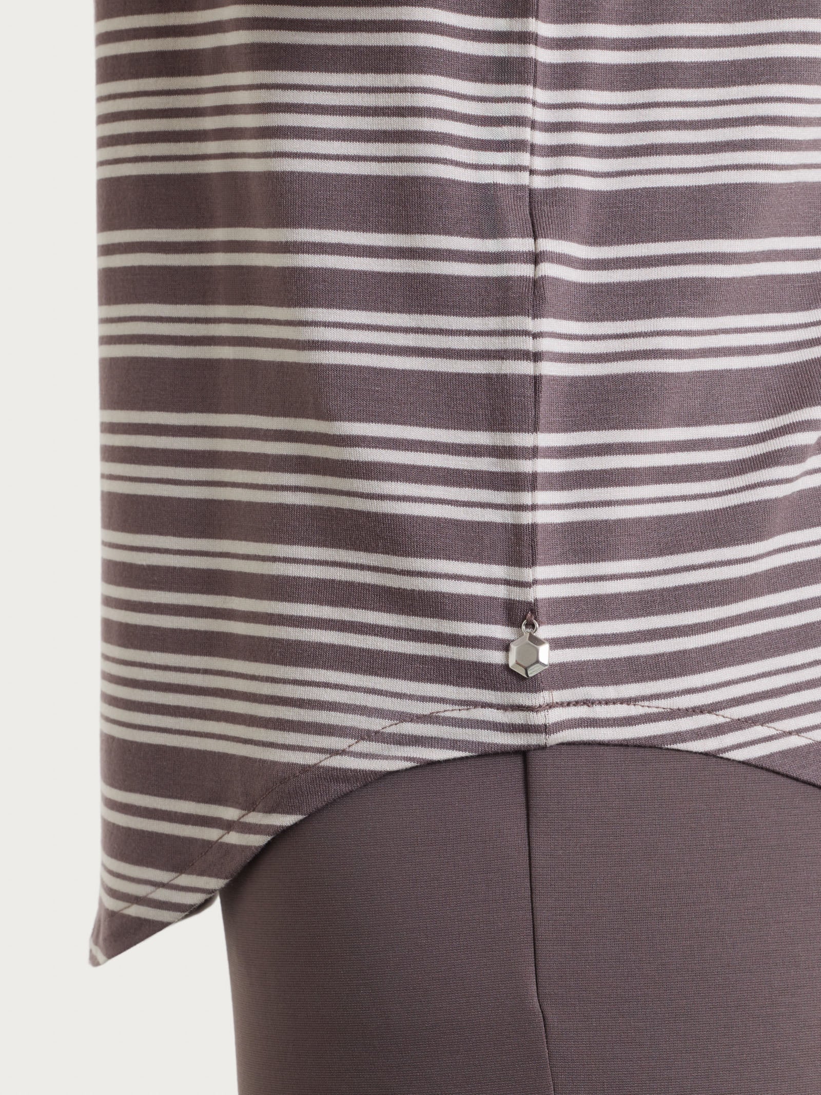 Ragno Viscosa Summer maglietta righe barchetta Plum Truffle