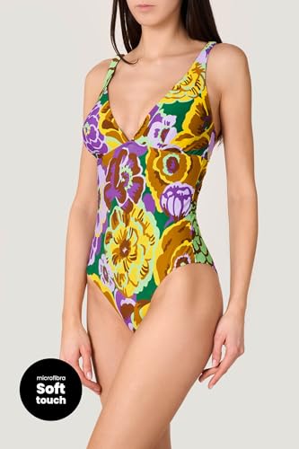 Goldenpoint Fleur costume intero triangolo floreale multicolor