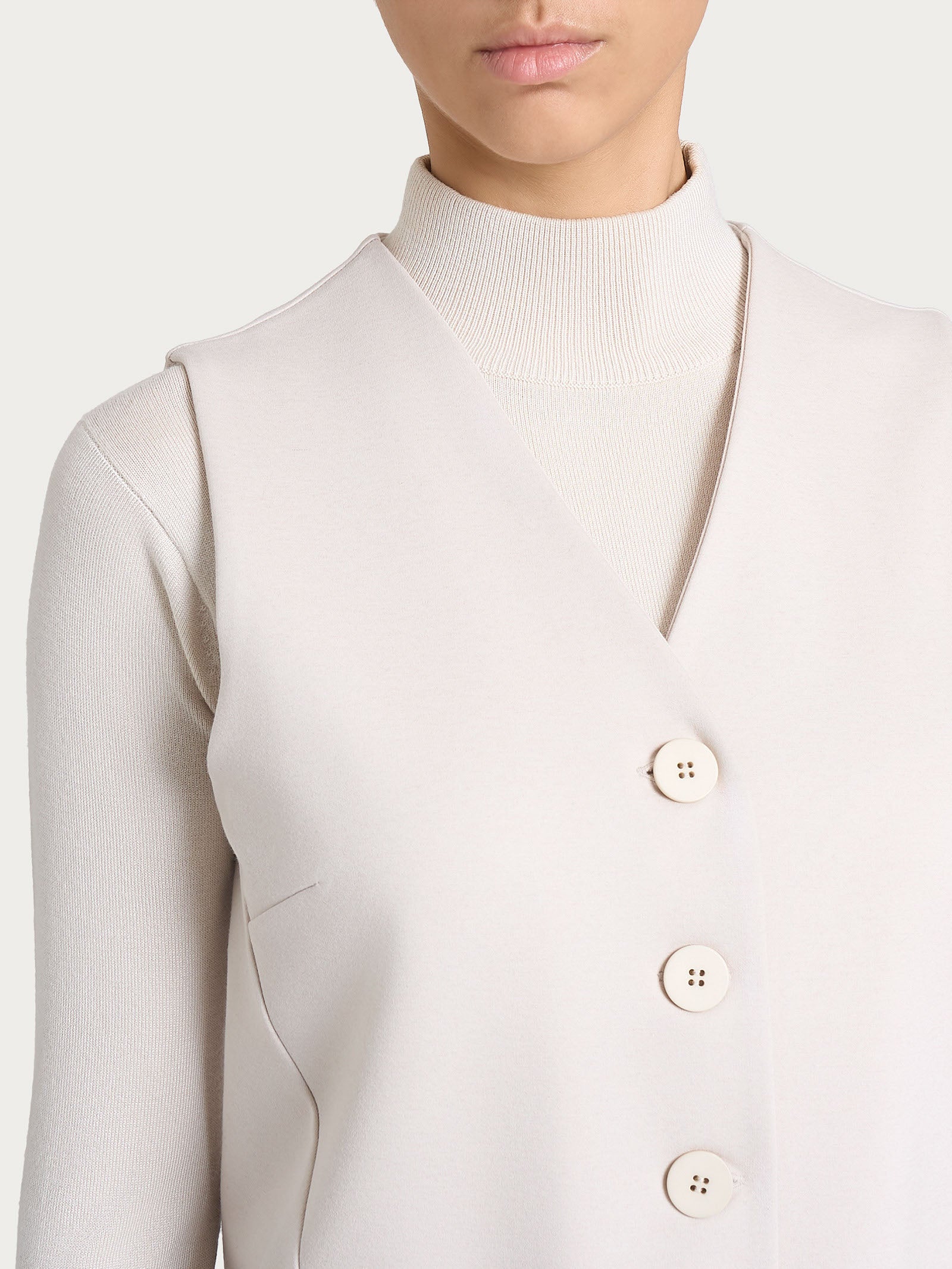 Ragno Gilet 4 Bottoni Cashmere Compact Champignon