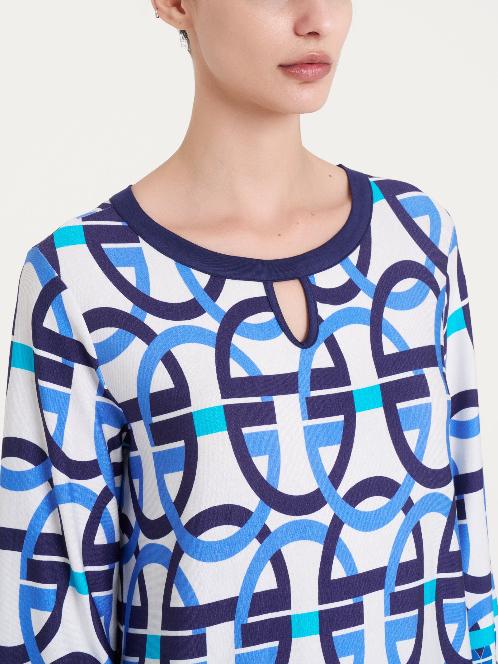 Ragno Viscosa Summer maxi t-shirt Strong Blue cerchi 3/4