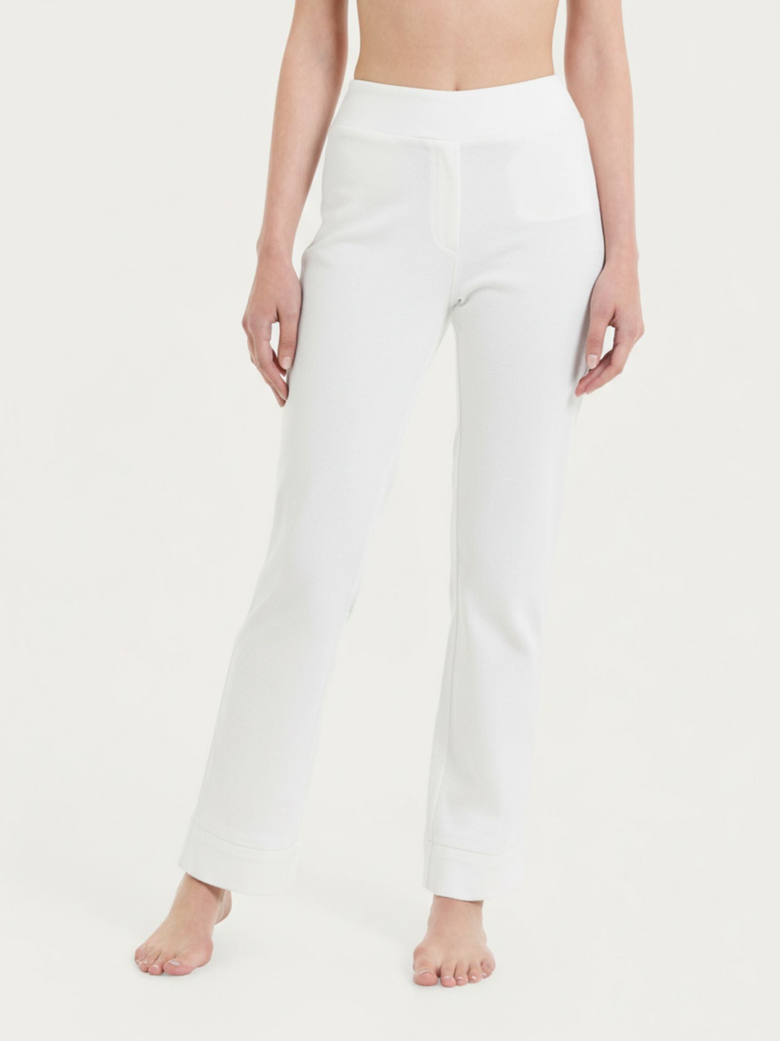 Ragno beYOUtiful leggings gamba dritta bianco maglia denim