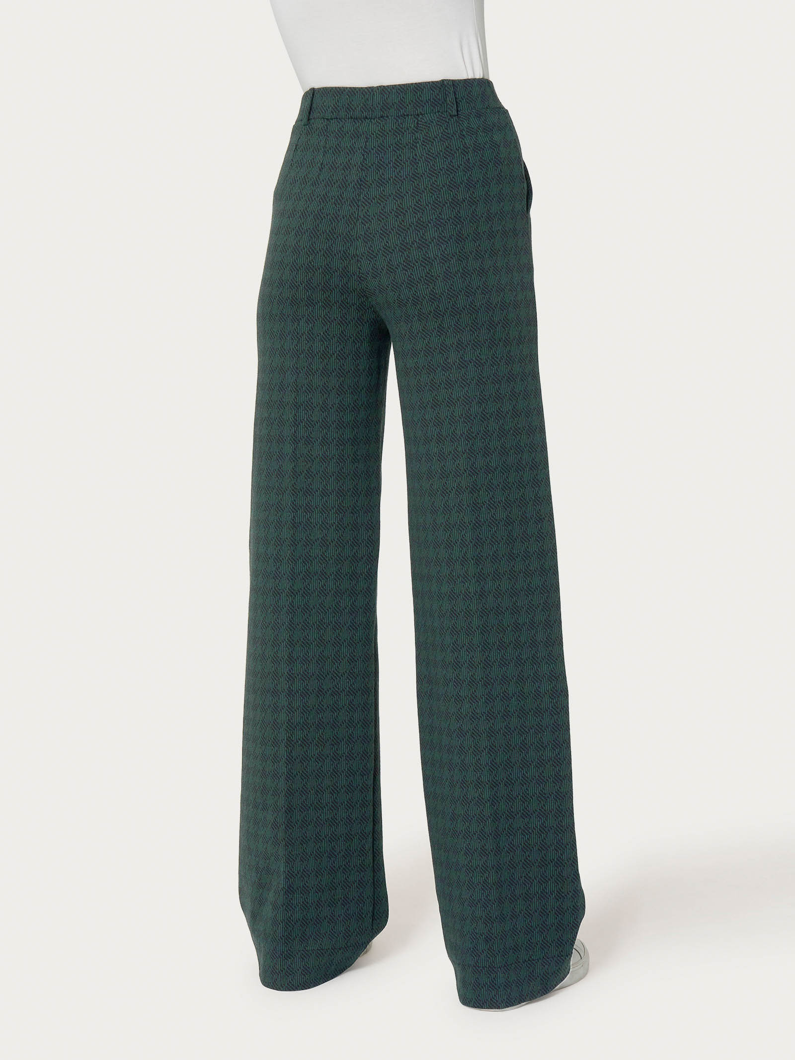 Ragno The Wide Leg Pantalone palazzo Rain Forest tasche