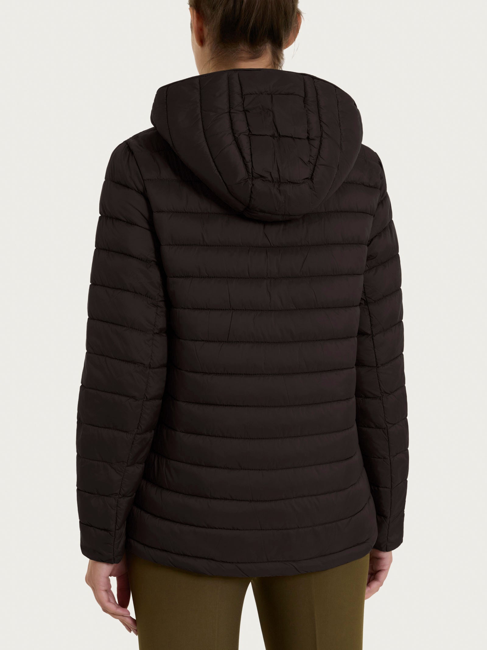 Ragno Vegan Down Piumino Cappuccio Donna marrone leggero