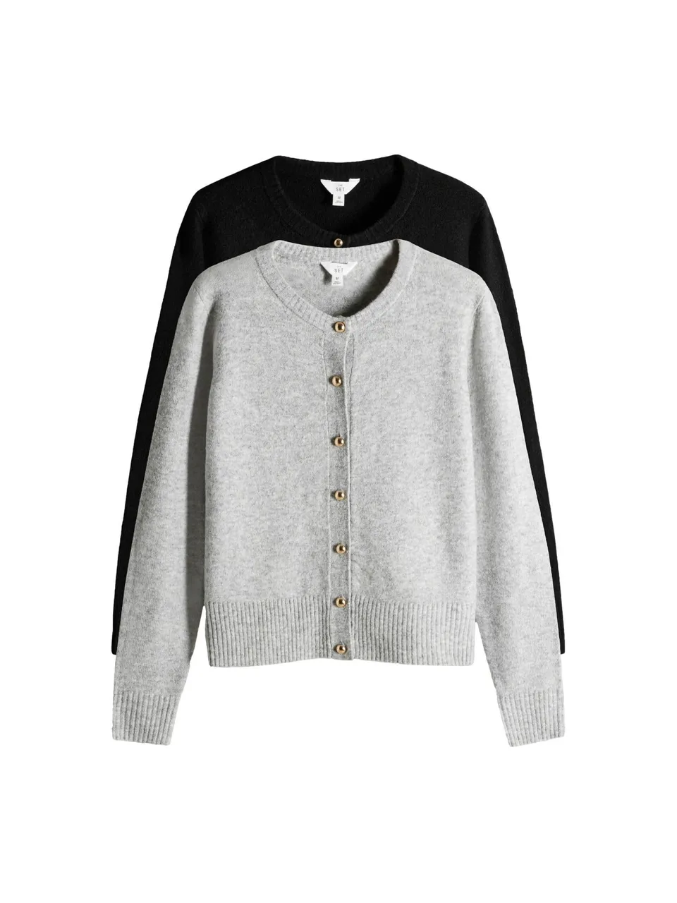 Geo Next The Set cardigan donna lana 2 pezzi bottoni oro