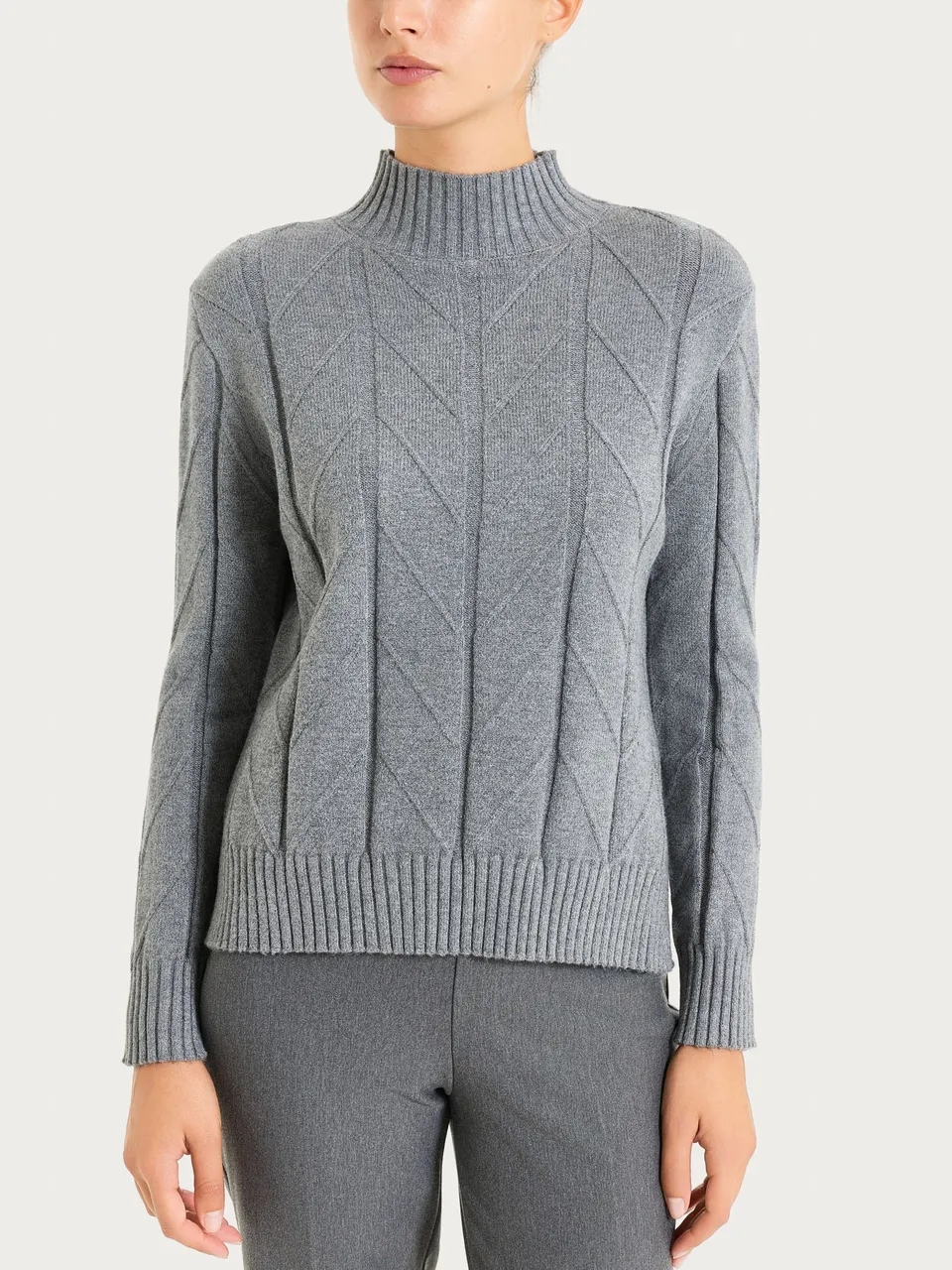 Ragno Super Soft lupetto punto spiga Ferro Mel. boxy