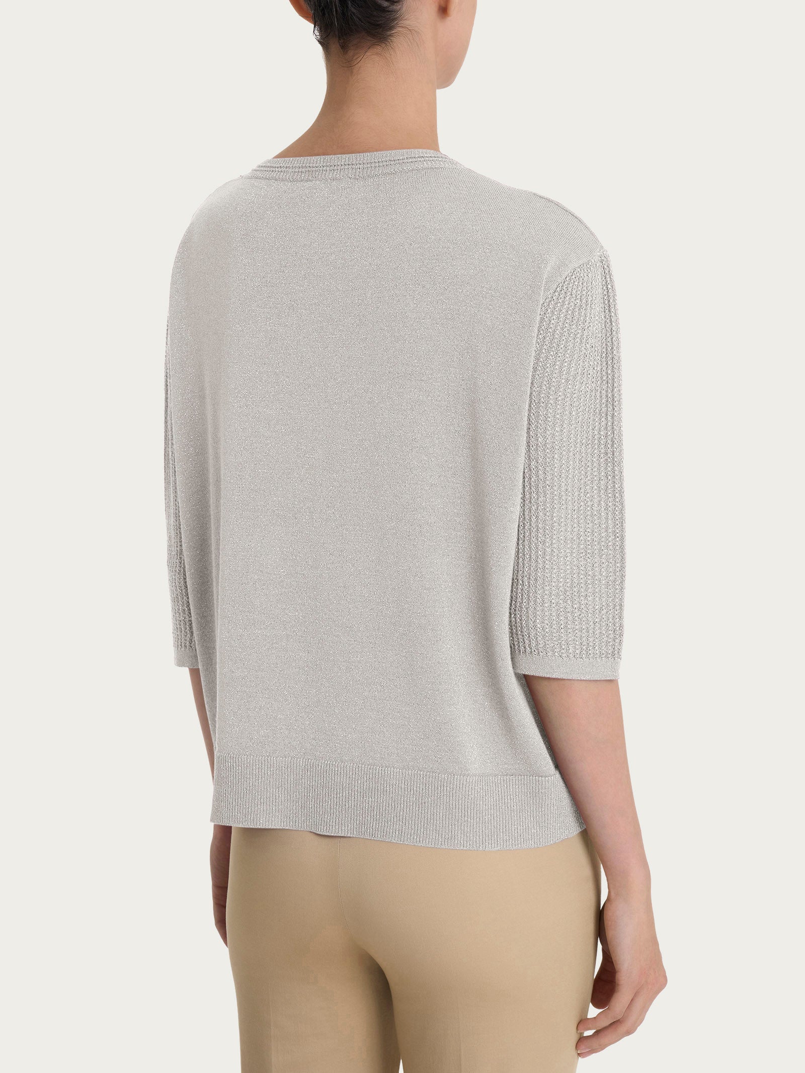 Ragno Barchetta maglia crepe lurex Dawn Blue