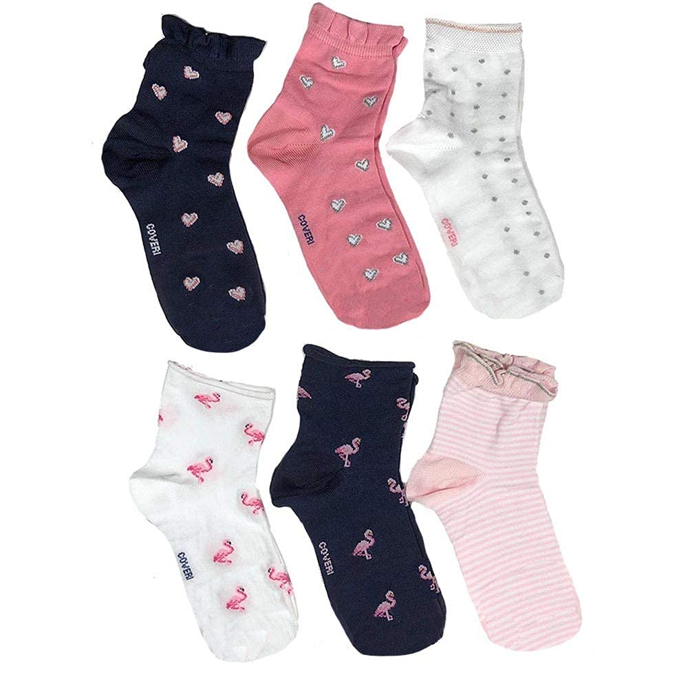 Lady C Enrico Coveri calzini bimba cotone 6 paia assortiti