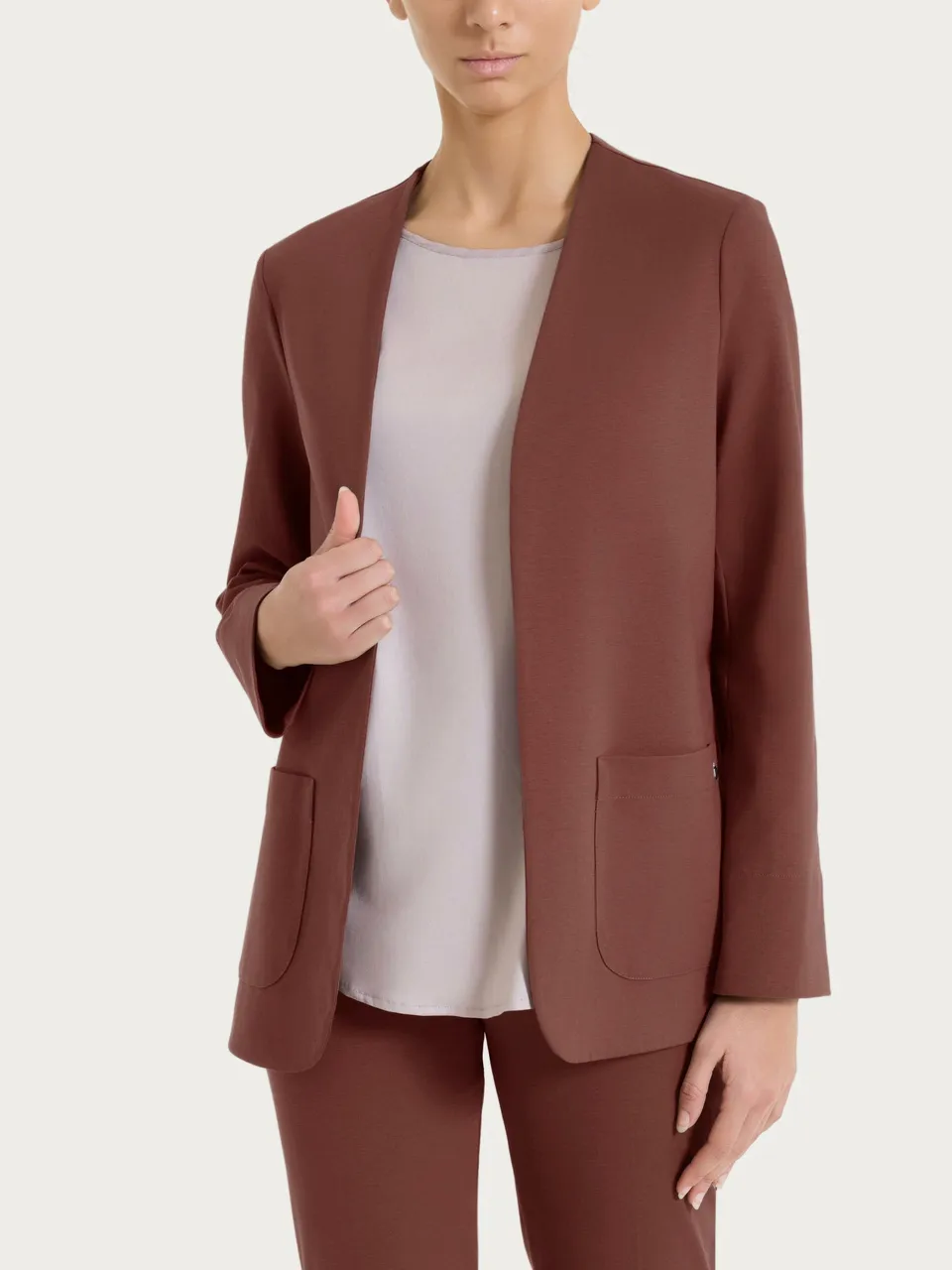 Ragno Compact Light Blazer Senza Revers Cappuccino Over