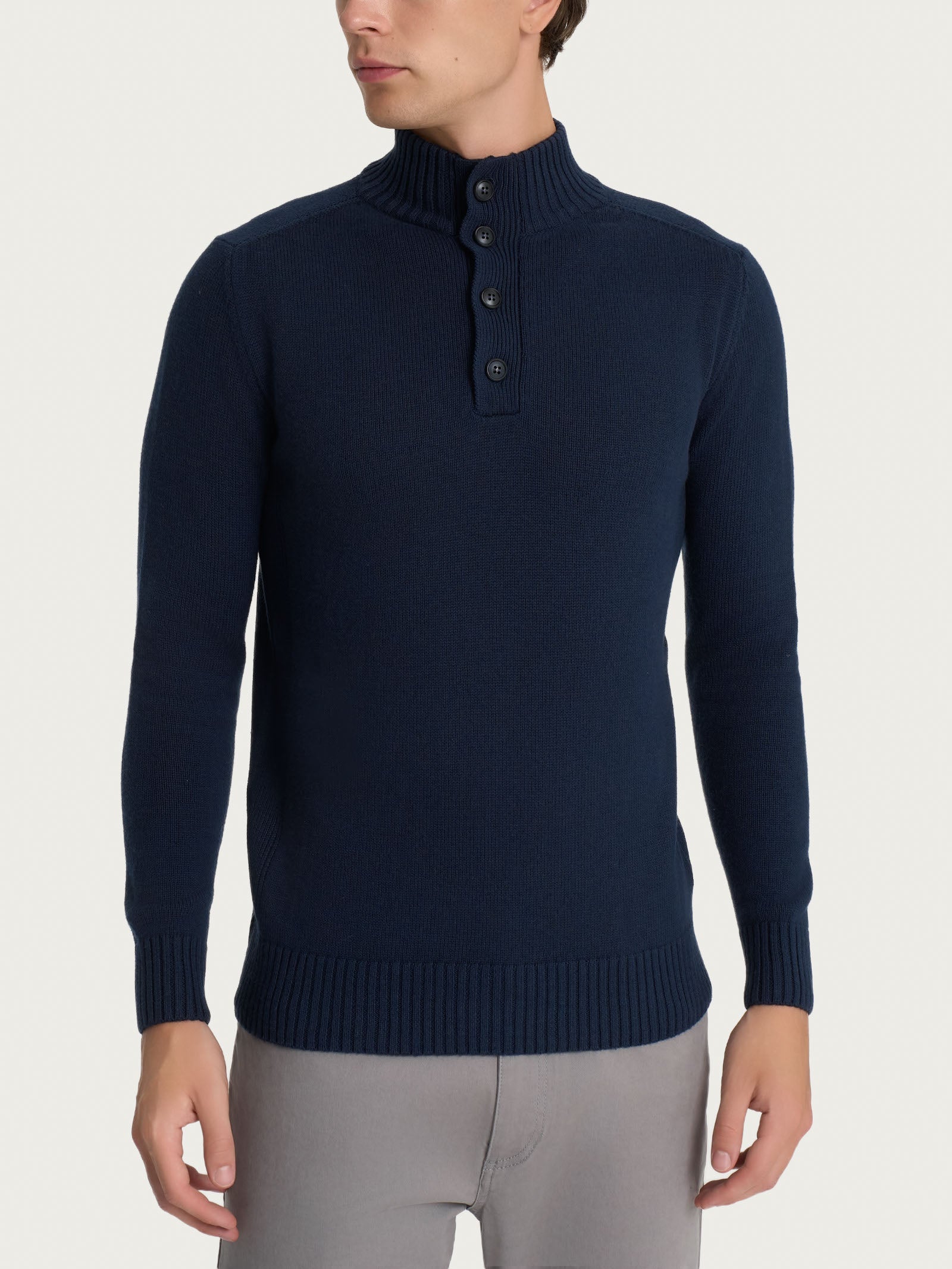 Ragno Nice Wool pull lupetto Bleu misto cotone