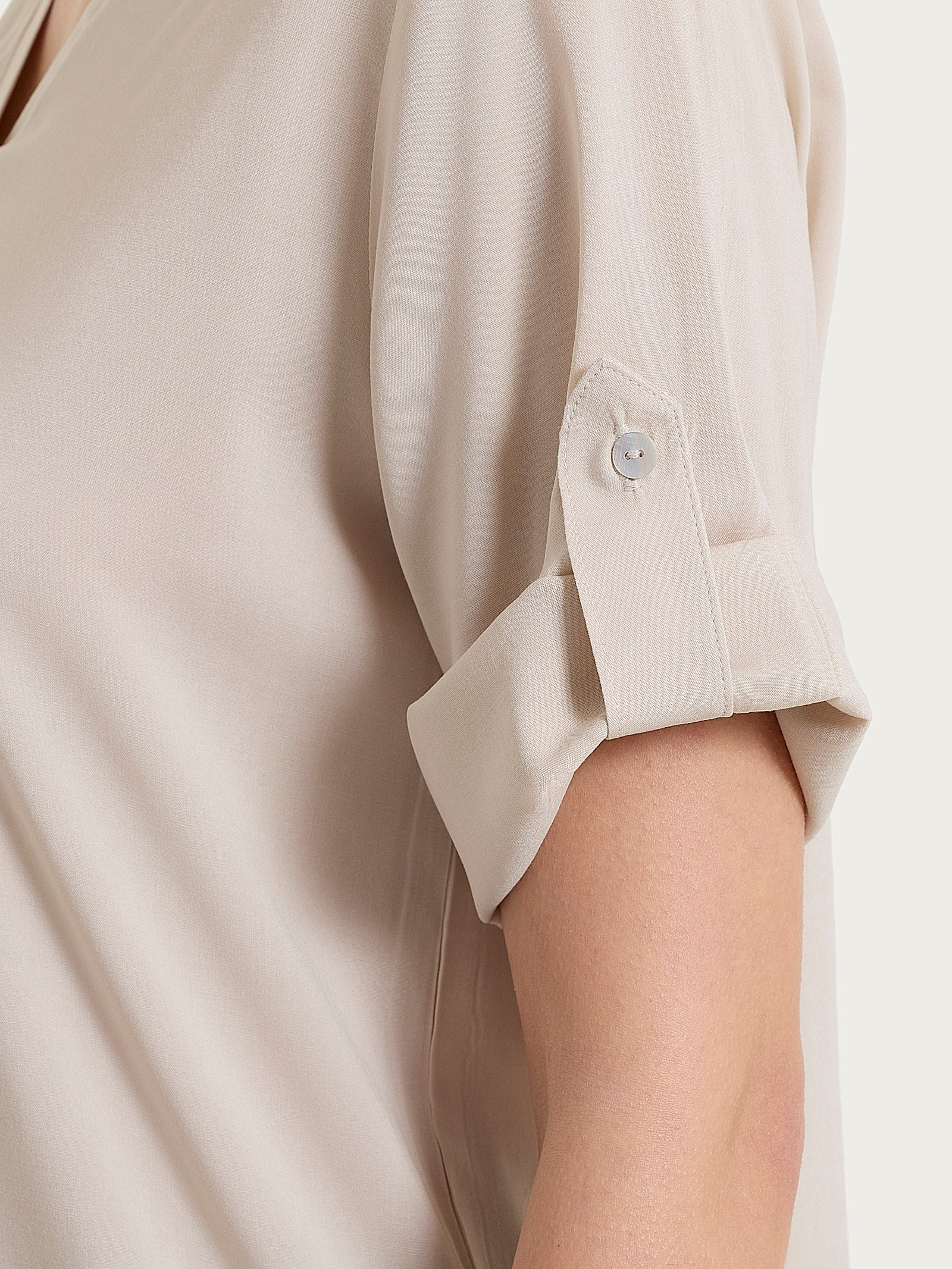 Ragno Voile Stretch blusa donna scollo V champignon