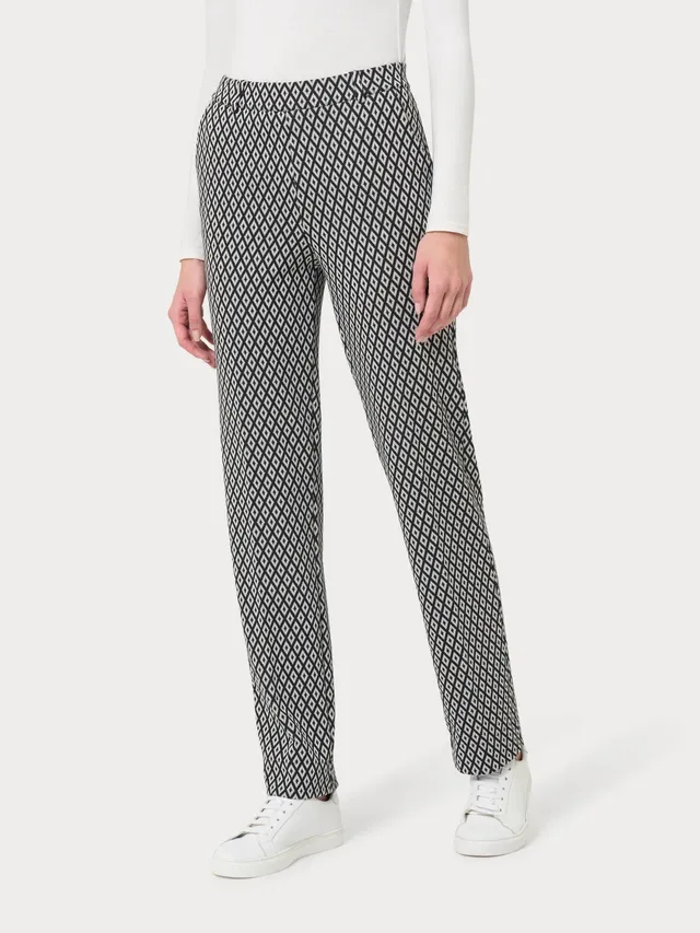 Ragno Compact pantalone nero rombi gamba dritta
