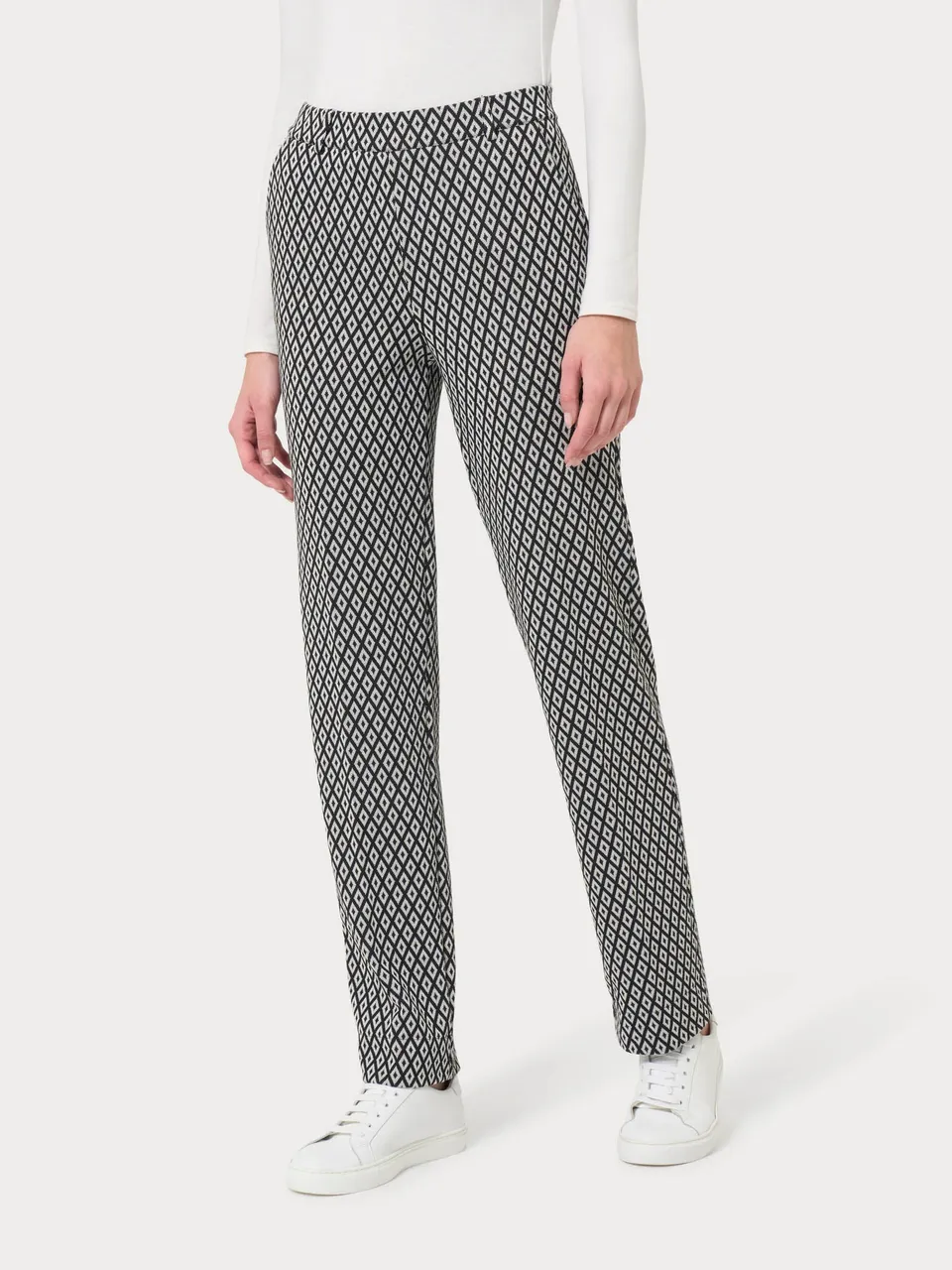 Ragno Compact pantalone nero rombi gamba dritta
