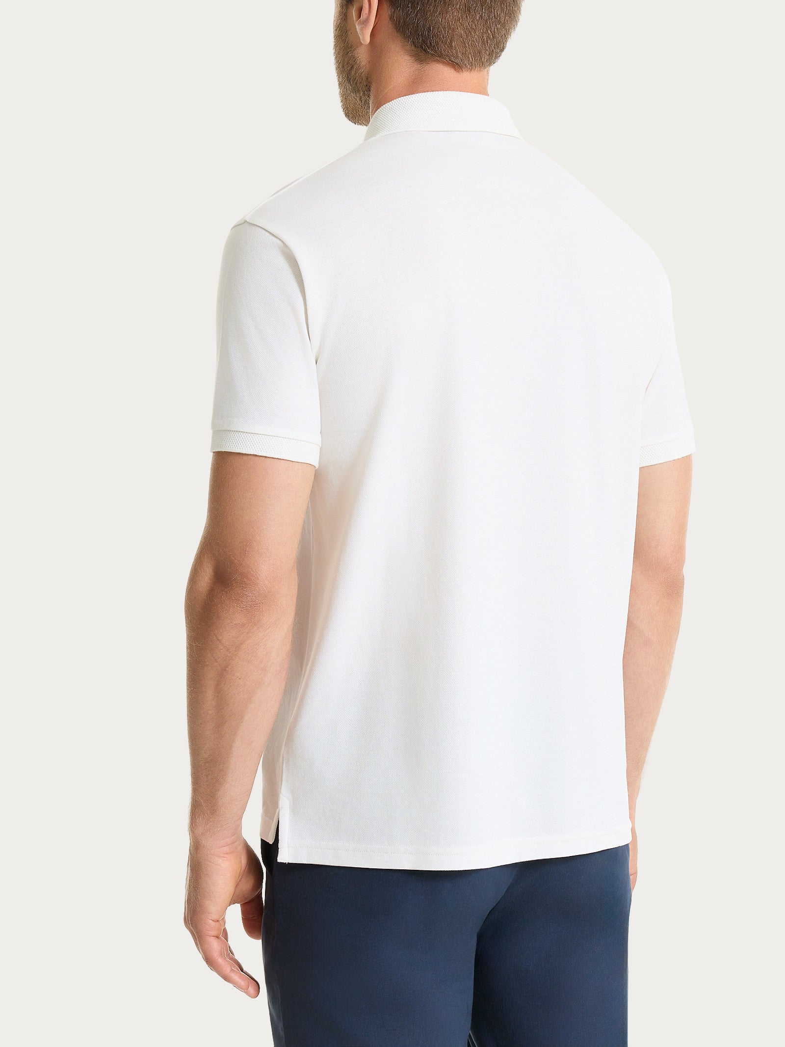 Ragno Cotone Piquet Polo polo Bianco uomo manica corta