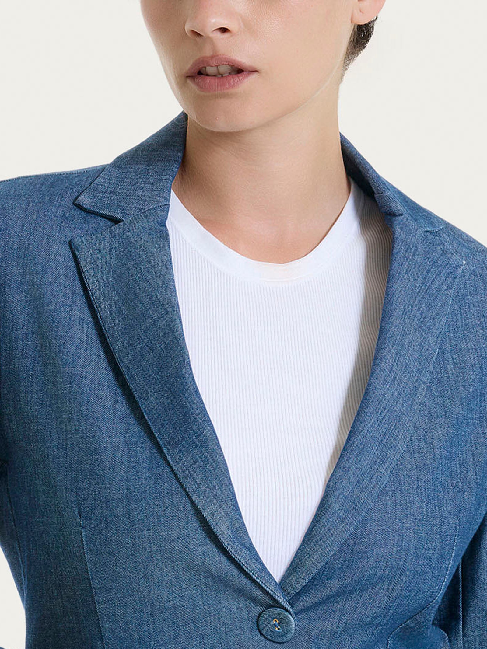 Ragno Super Denim blazer due bottoni Delave denim