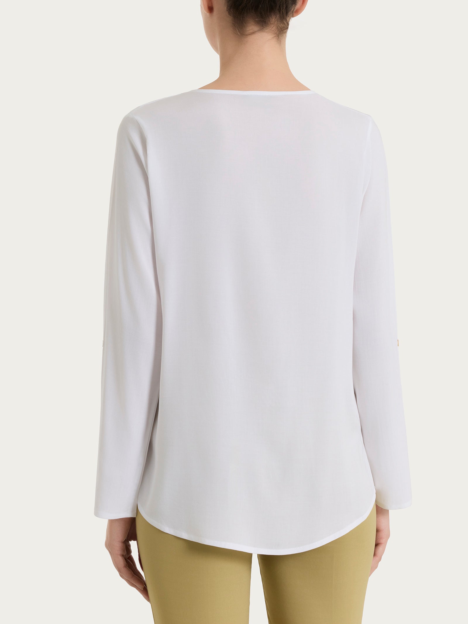 Ragno Viscosa Summer Blusa Serafino Donna Bianco