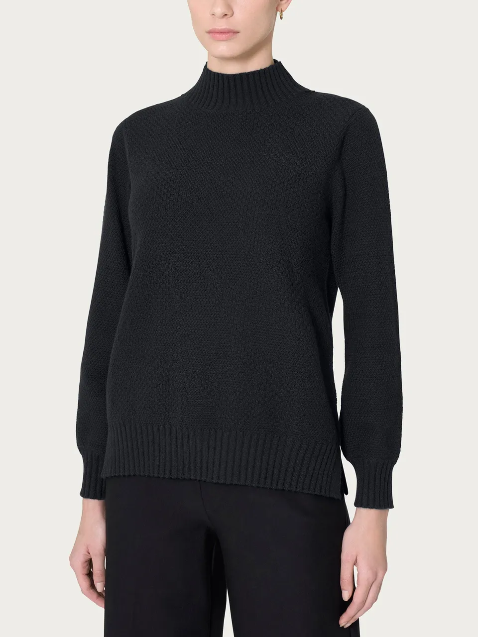 Ragno Super Soft Lupetto maglia punto riso nera