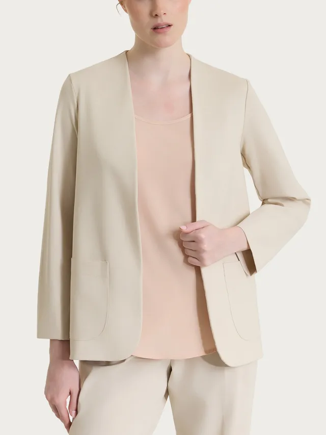 Ragno Compact Light blazer senza revers Champignon leggero