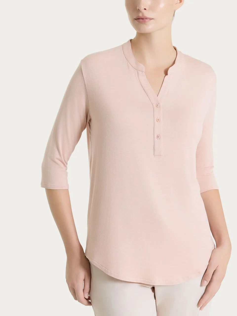 Ragno Viscosa Summer Maglietta Manica 3/4 Cameo Rose Viscosa