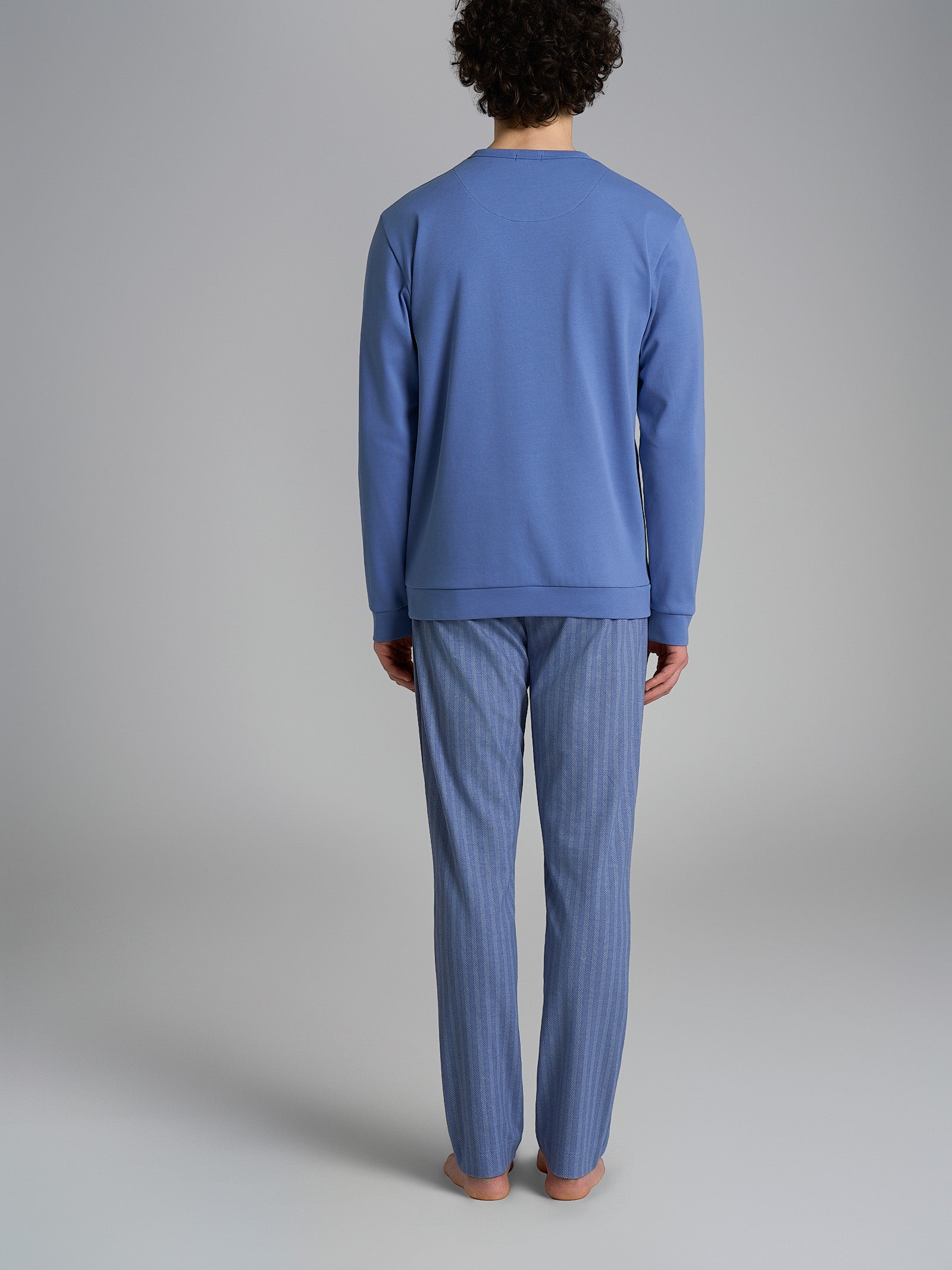 Ragno Pigiama Lungo Serafino pigiama interlock Colony Blue 58-60