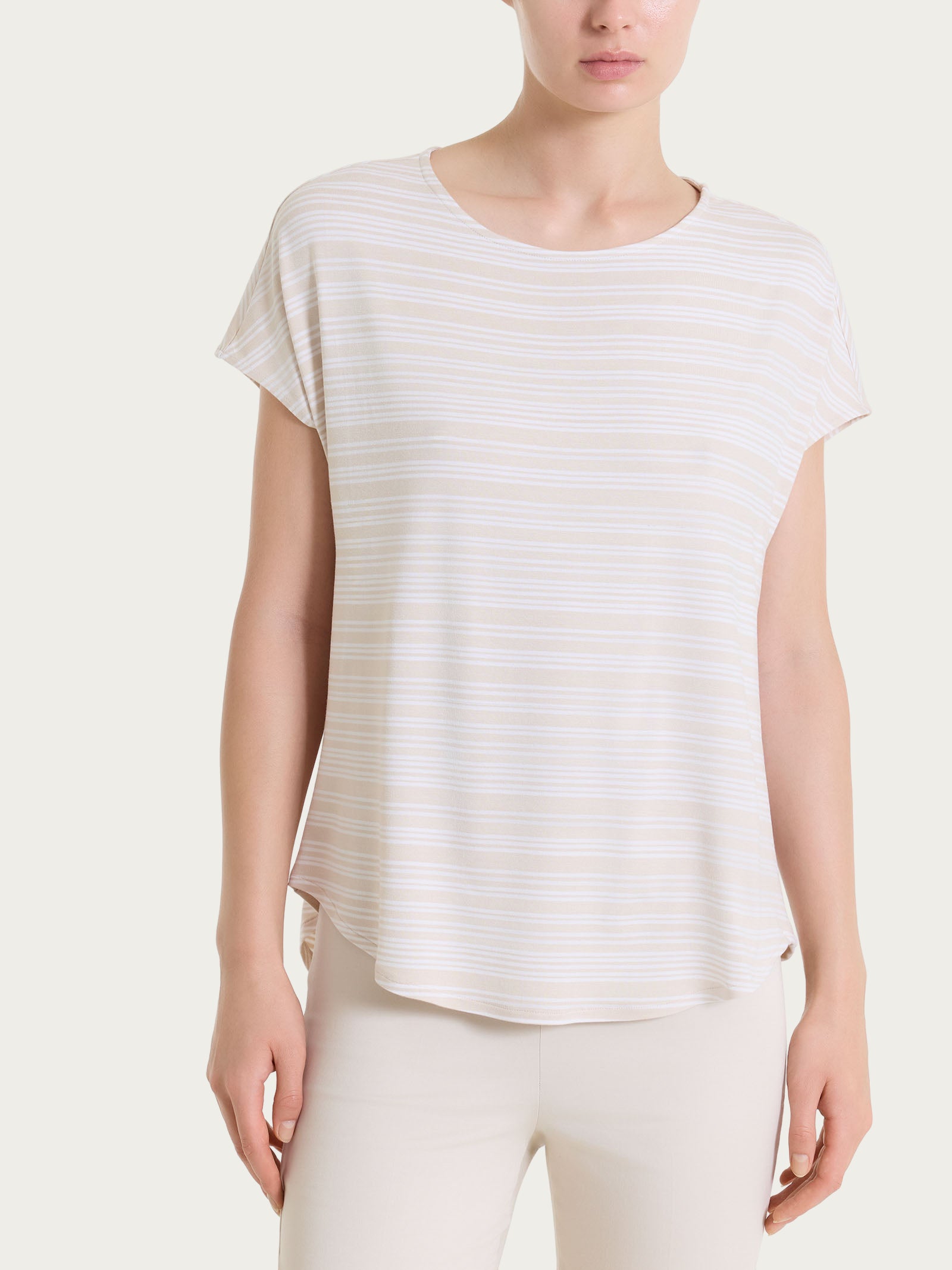 Ragno Viscosa Summer maglietta righe fantasia champignon