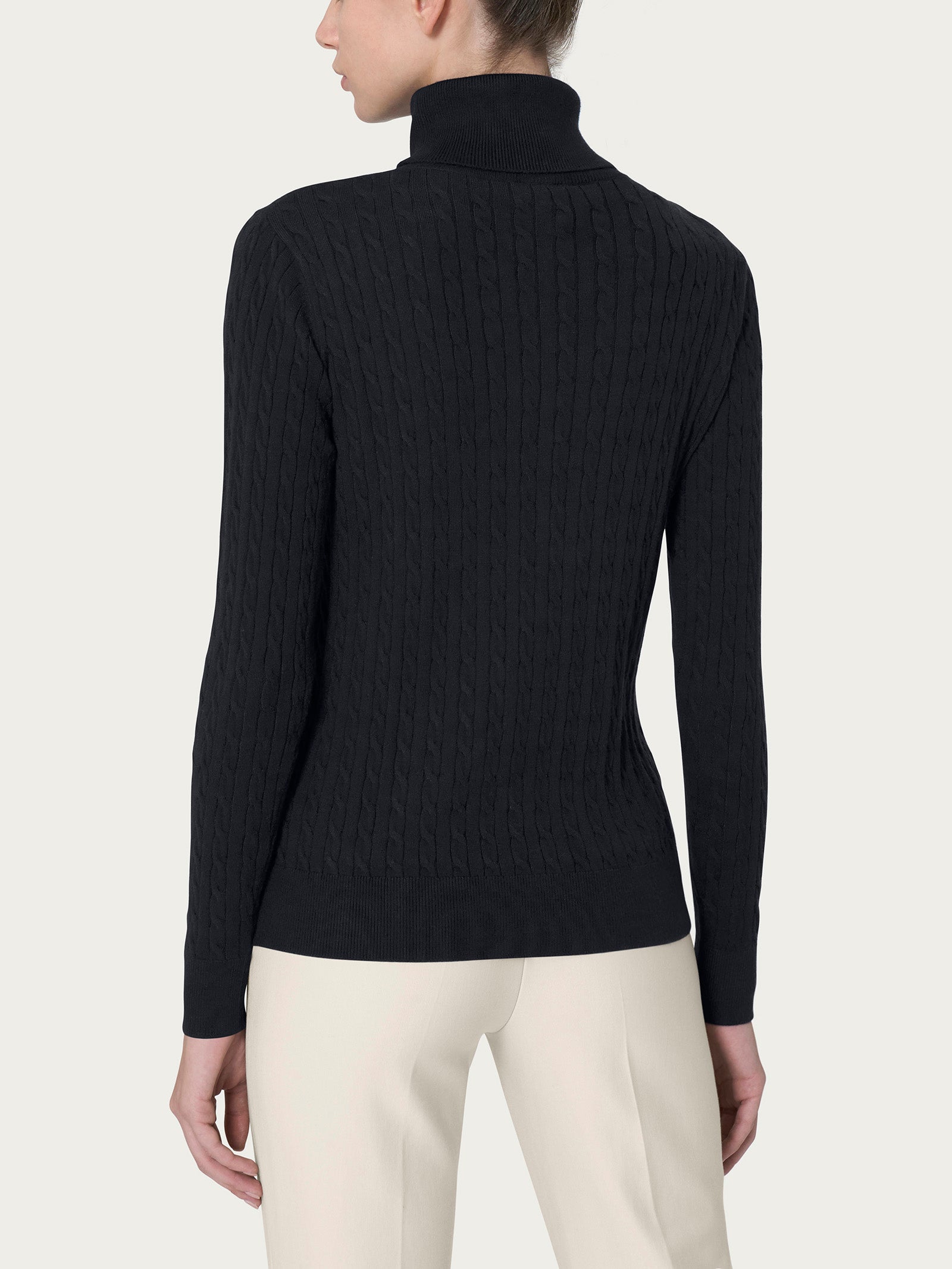 Ragno Super Soft Dolcevita Maglia Donna Nero Misto Viscosa