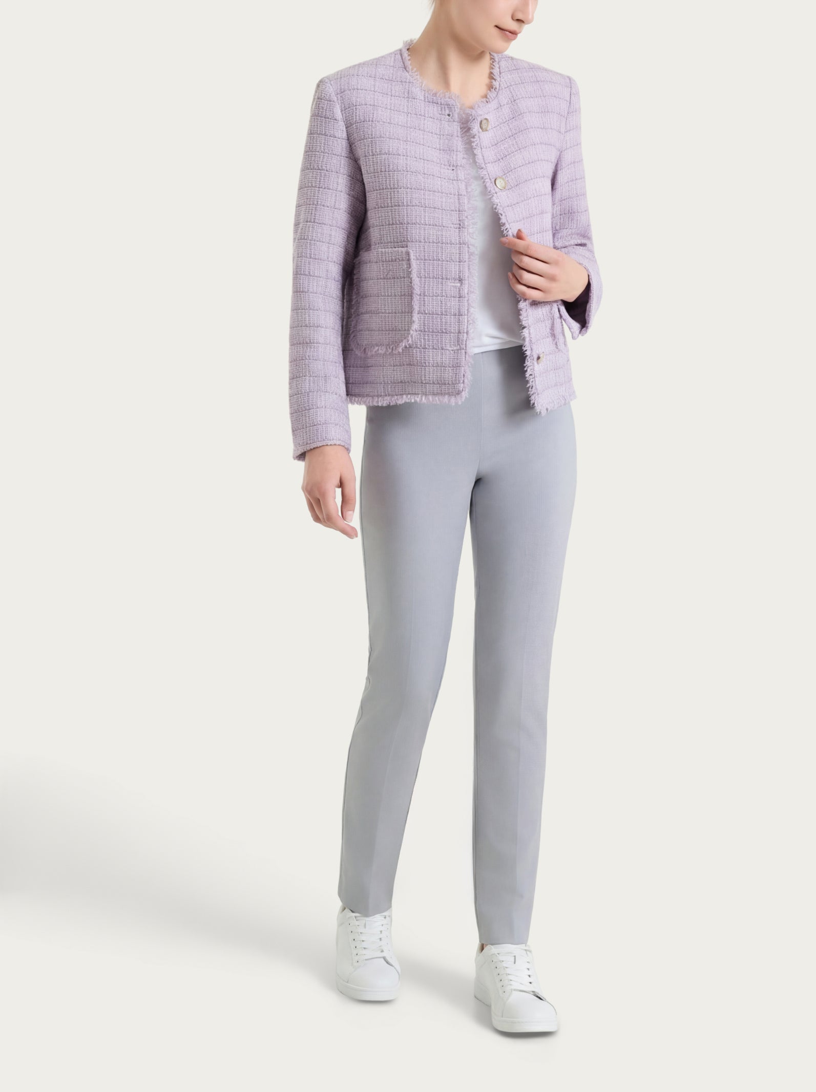 Ragno Compact Giacca Corta Boucle Fant.Iris viola tartan
