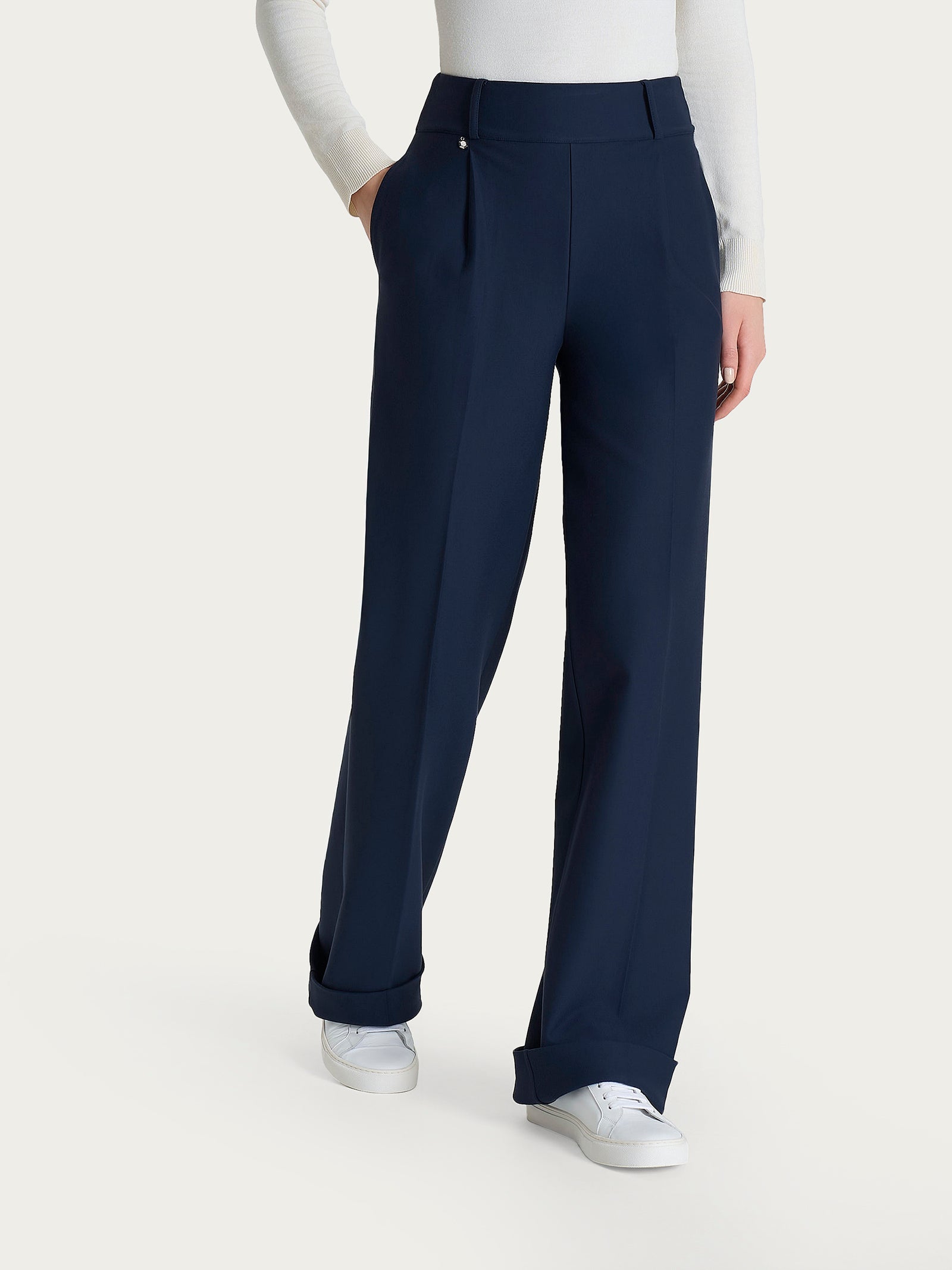 Ragno Compact Pantalone Ampio Tasche Pinces Persia wide leg