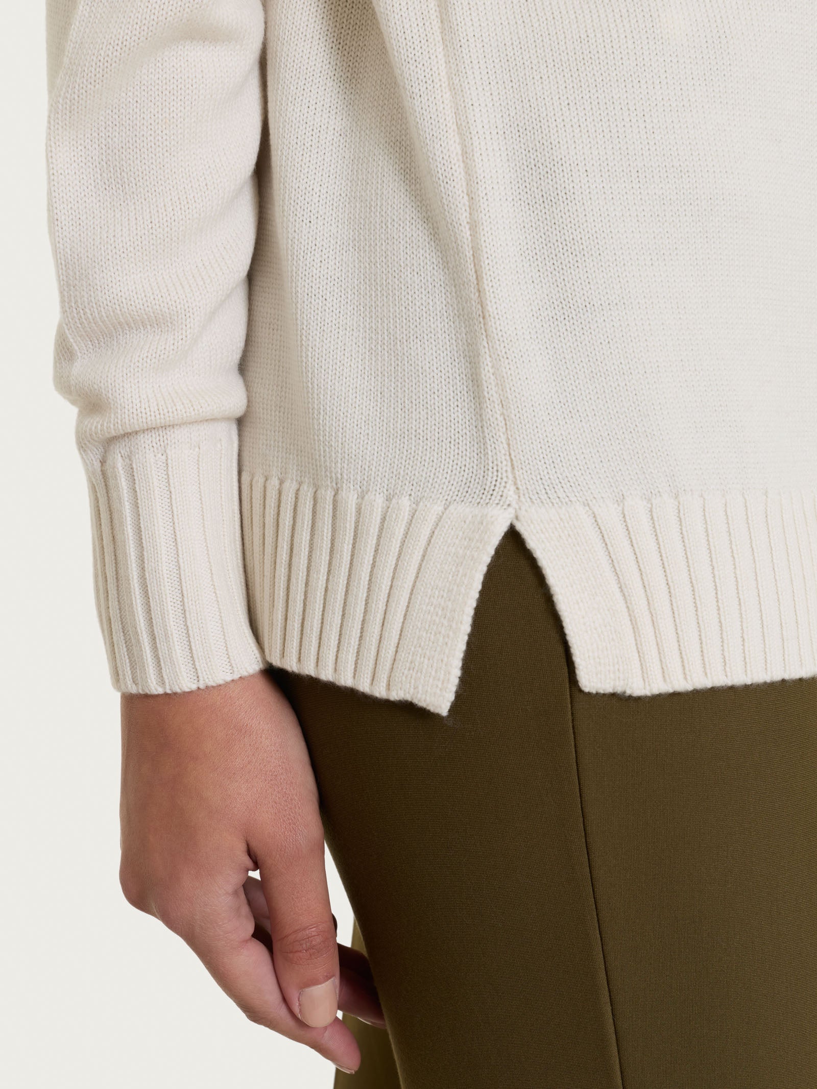 Ragno Merino Soft Maglia girocollo avorio in lana