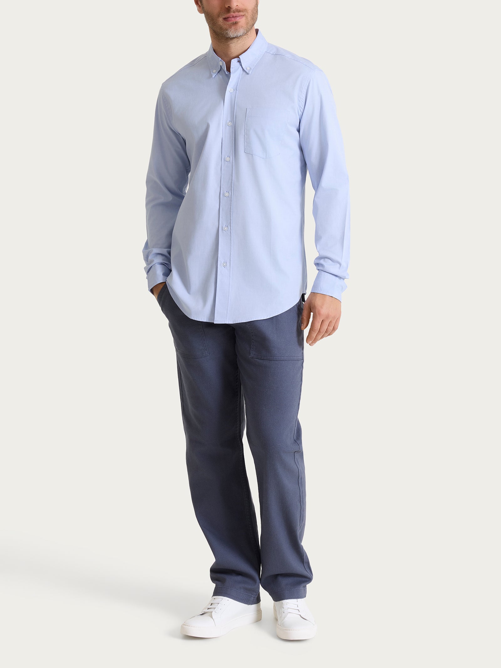 Ragno camicia button down Oxford Brunnera Blue uomo