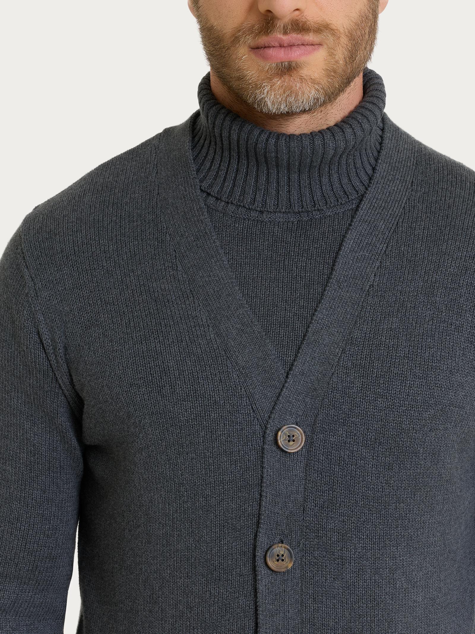 Ragno Winter Cotton Cardigan uomo Ardesia Mel. puro cotone