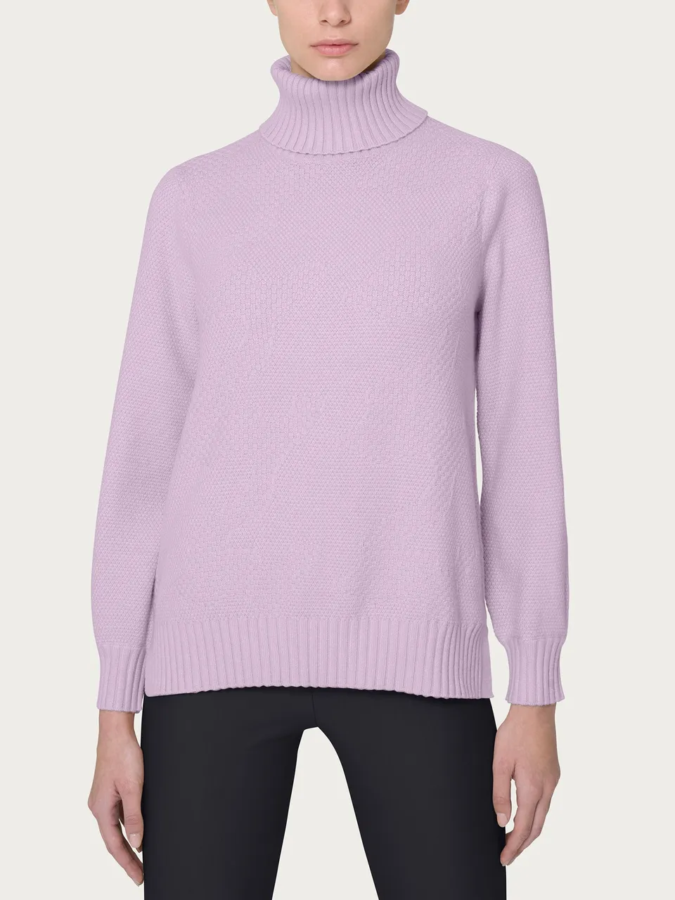 Ragno Four Seasons Dolcevita Punto Riso Maglia Rosa calda