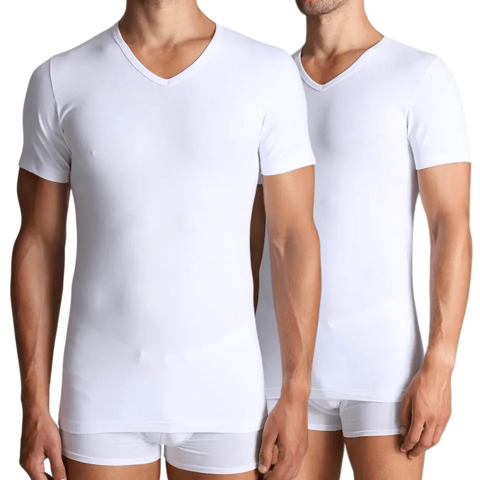Lady C t-shirt uomo cotone scollo V M 3 pack elasticizzata