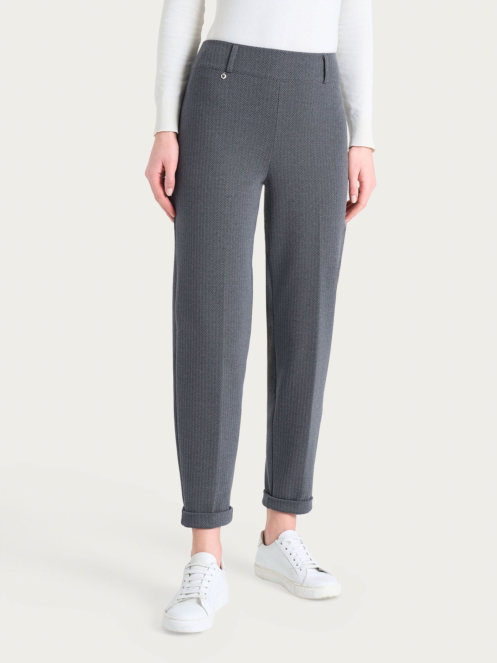Ragno Eco Jacquard pantalone carota Fant.Ardesia spigato