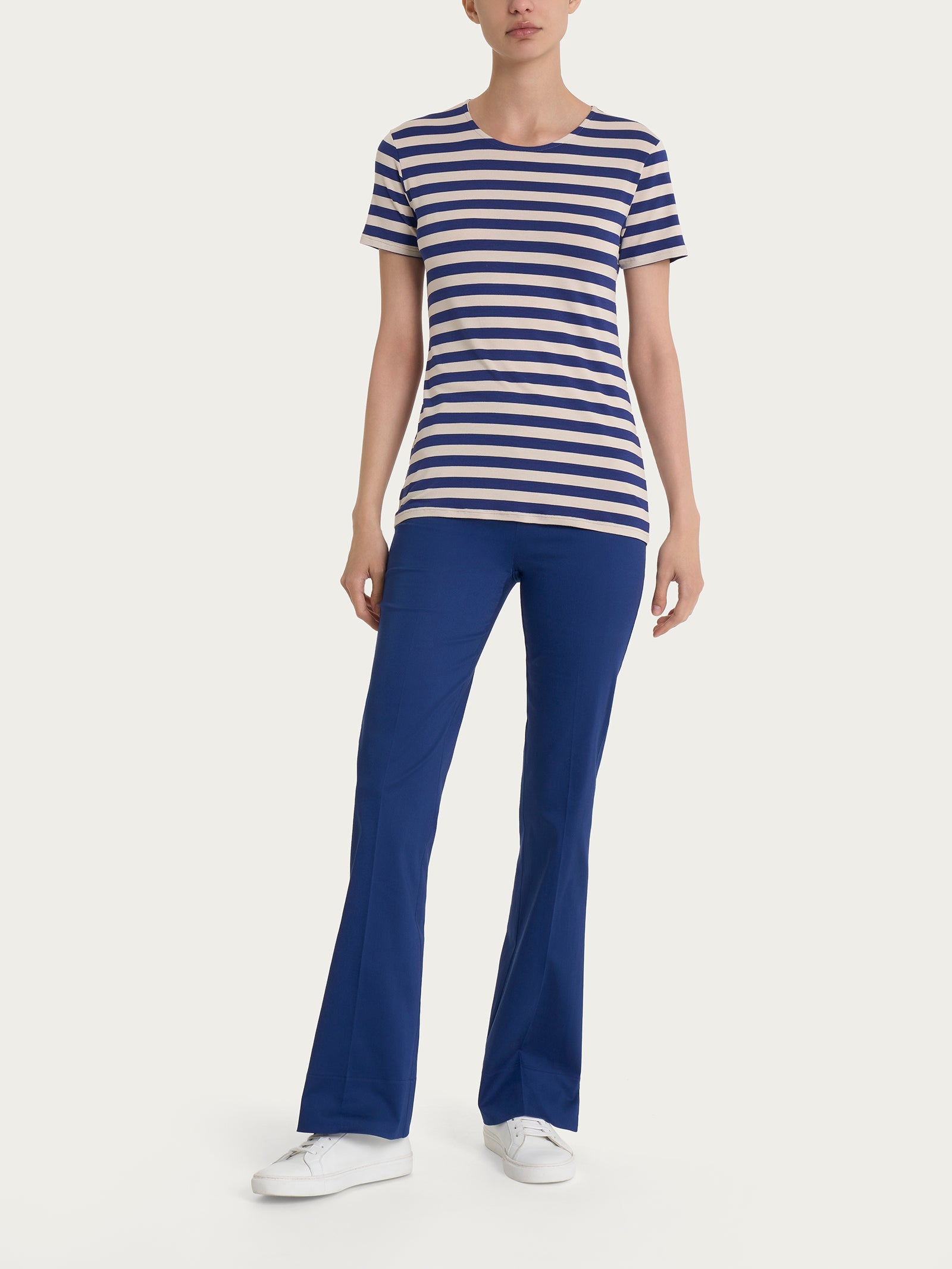 Ragno Satin Power Pantalone Flare Spacchetti Blueberry Cotone