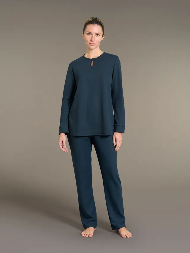 Ragno Jersey Pigiama Lungo Serafino reflecting pond lurex
