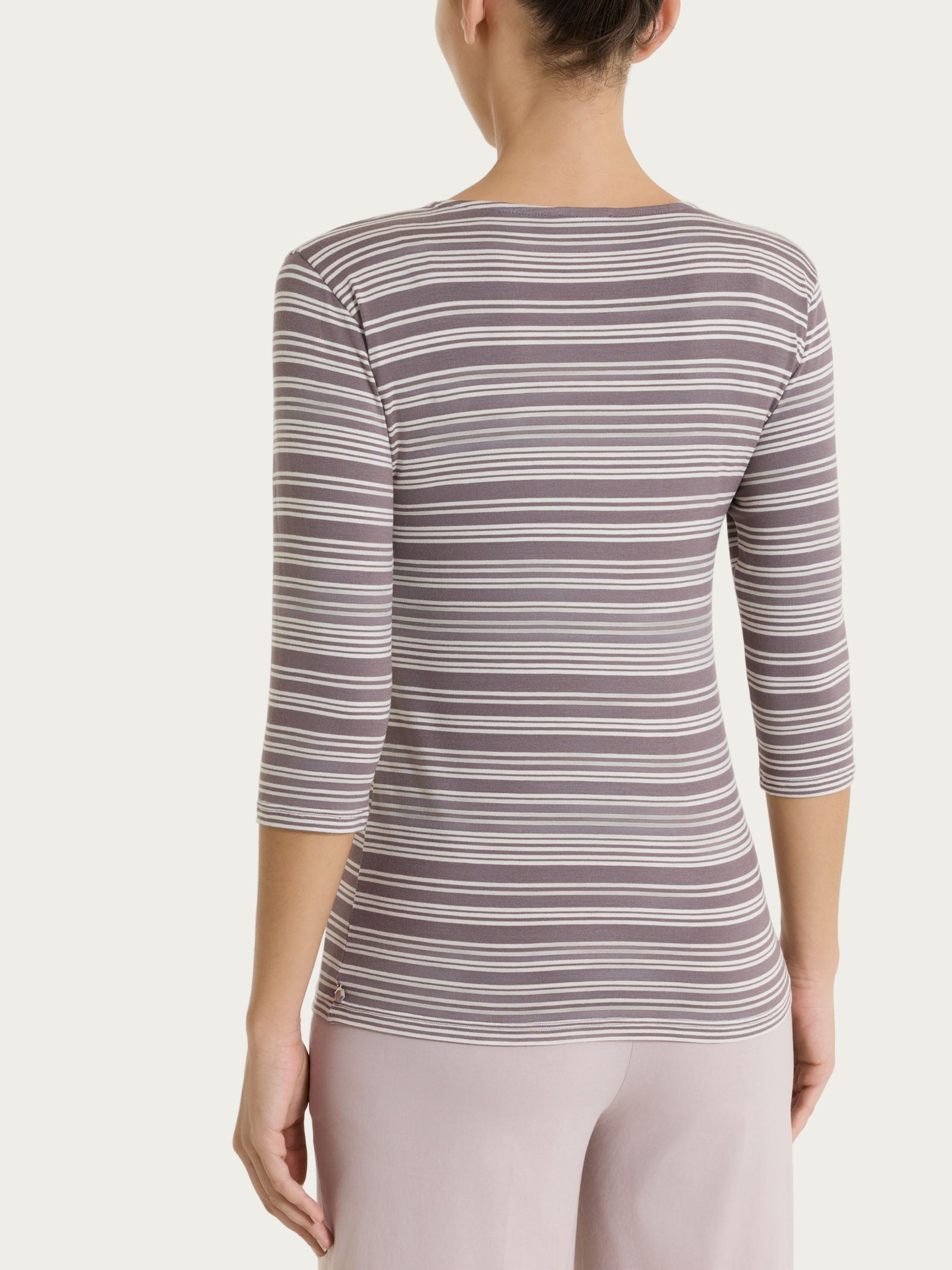 Ragno Viscosa Summer Maglietta Righe V Plum Truffle Skinny