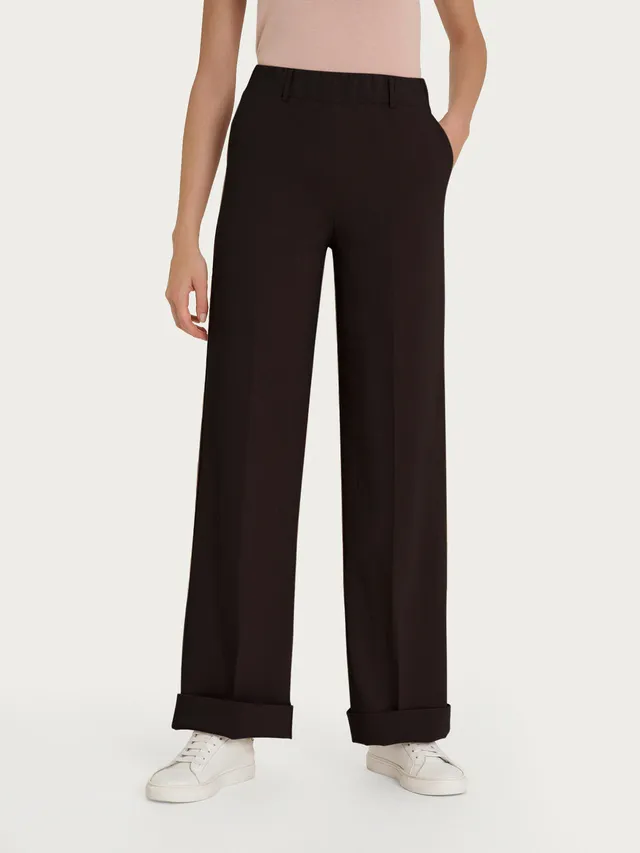 Ragno Super Natural Wide Pants with Pockets pantaloni cioccolato