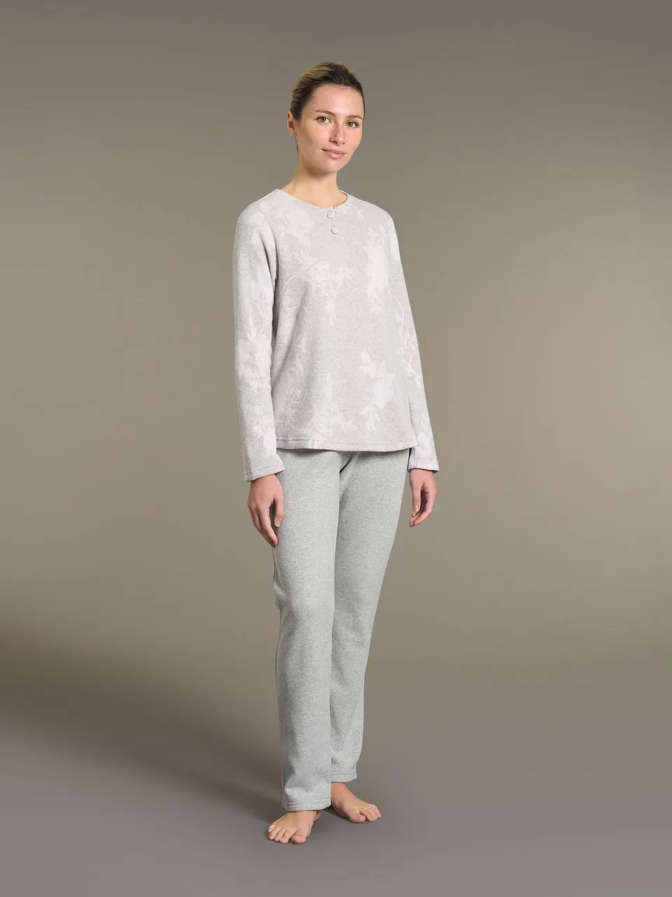 Ragno Sweet Emotion Pigiama Lungo Serafino Floreale Pile