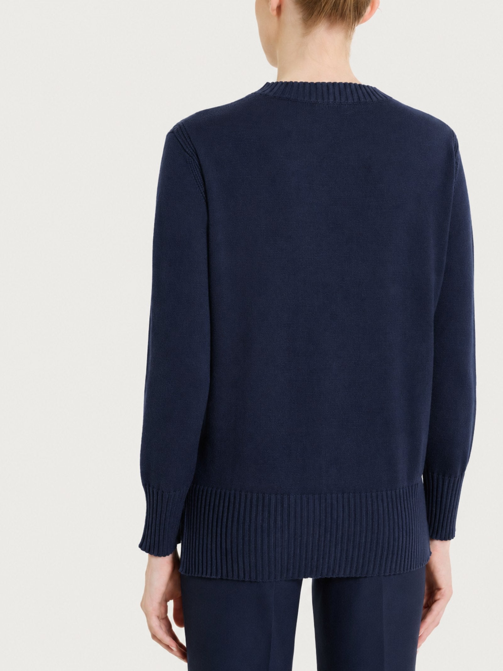 Ragno Soft Wool maglia girocollo Bleu manica lunga
