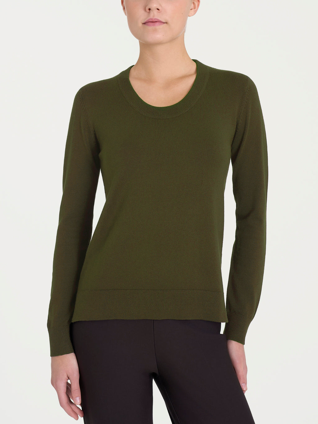 Ragno Four Seasons maglione scollo madonna verde oliva viscosa