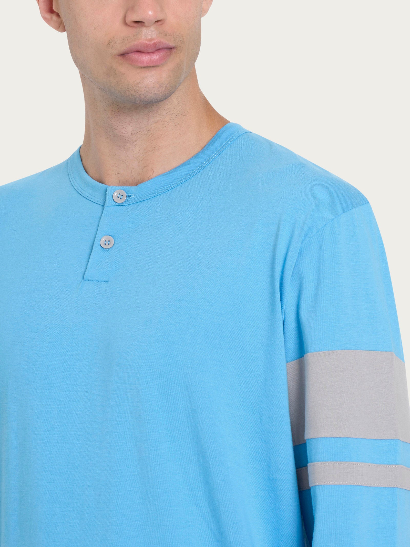 Ragno Jersey di Cotone pigiama serafino Azure Blue in cotone
