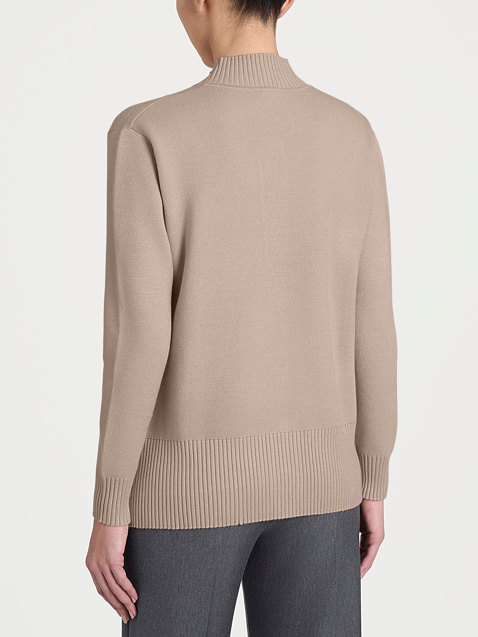 Ragno Super Soft cardigan donna cammello collo alto