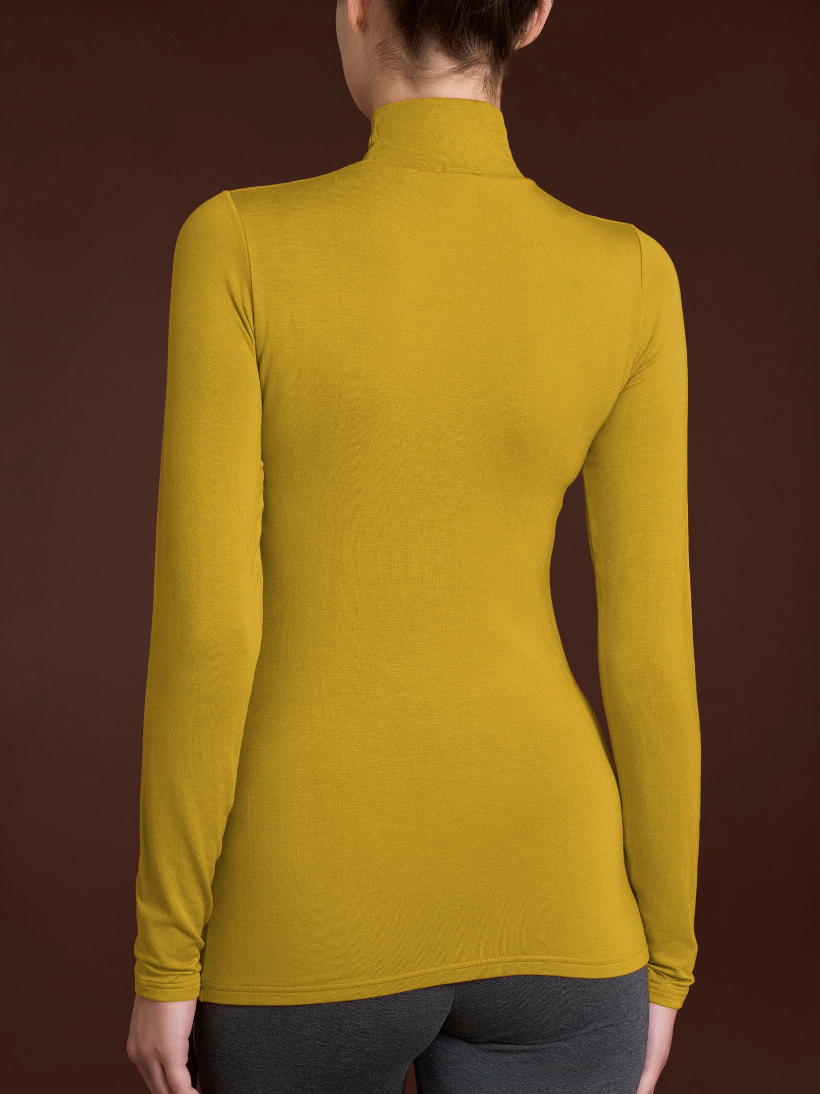 Ragno Lupetto maglia collo alto Oil Yellow eco viscosa